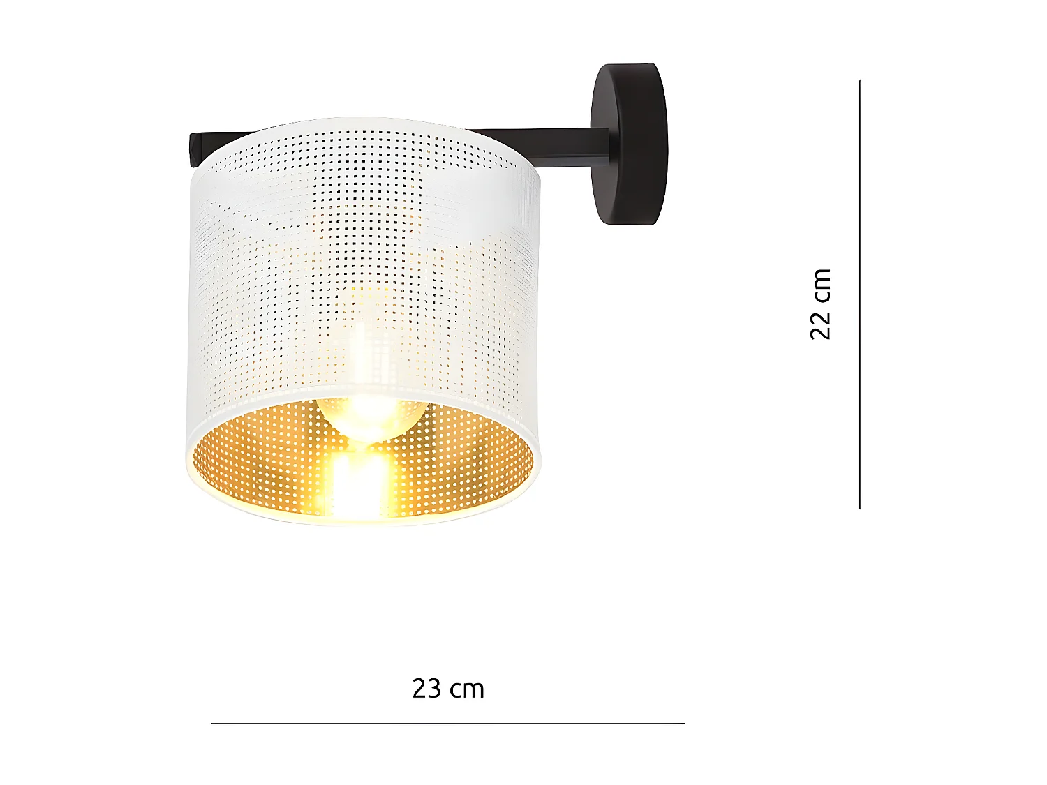 Wandlamp Jordan, Wit, 23x22x23 cm, Seven Design