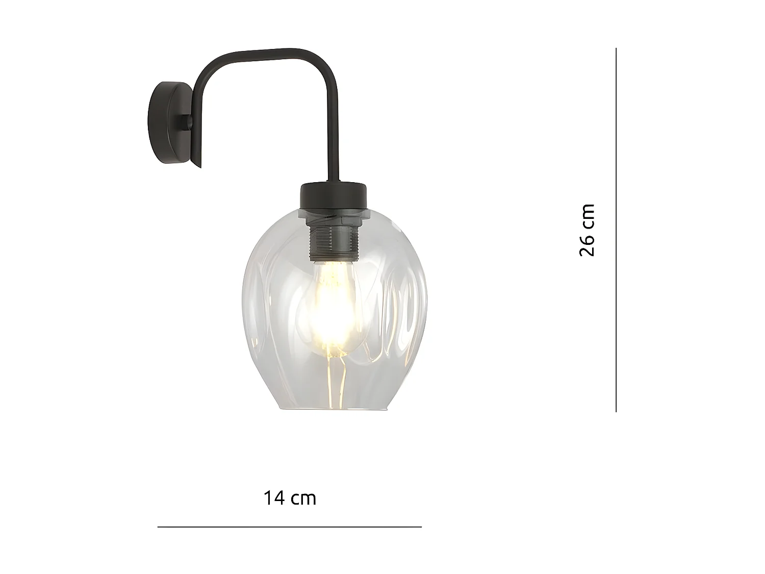 Applique Lukka 5, Noir, 14x26x14 cm, Seven Design