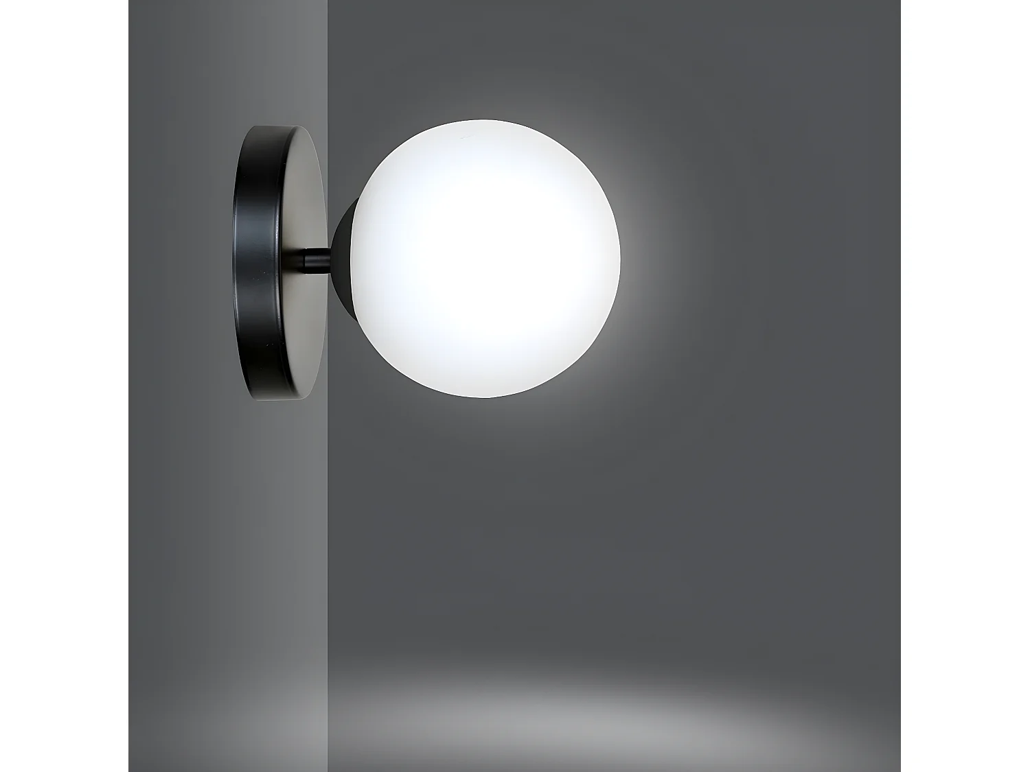 Applique Halldor, Noir, 15x15x18 cm, EPIKASA