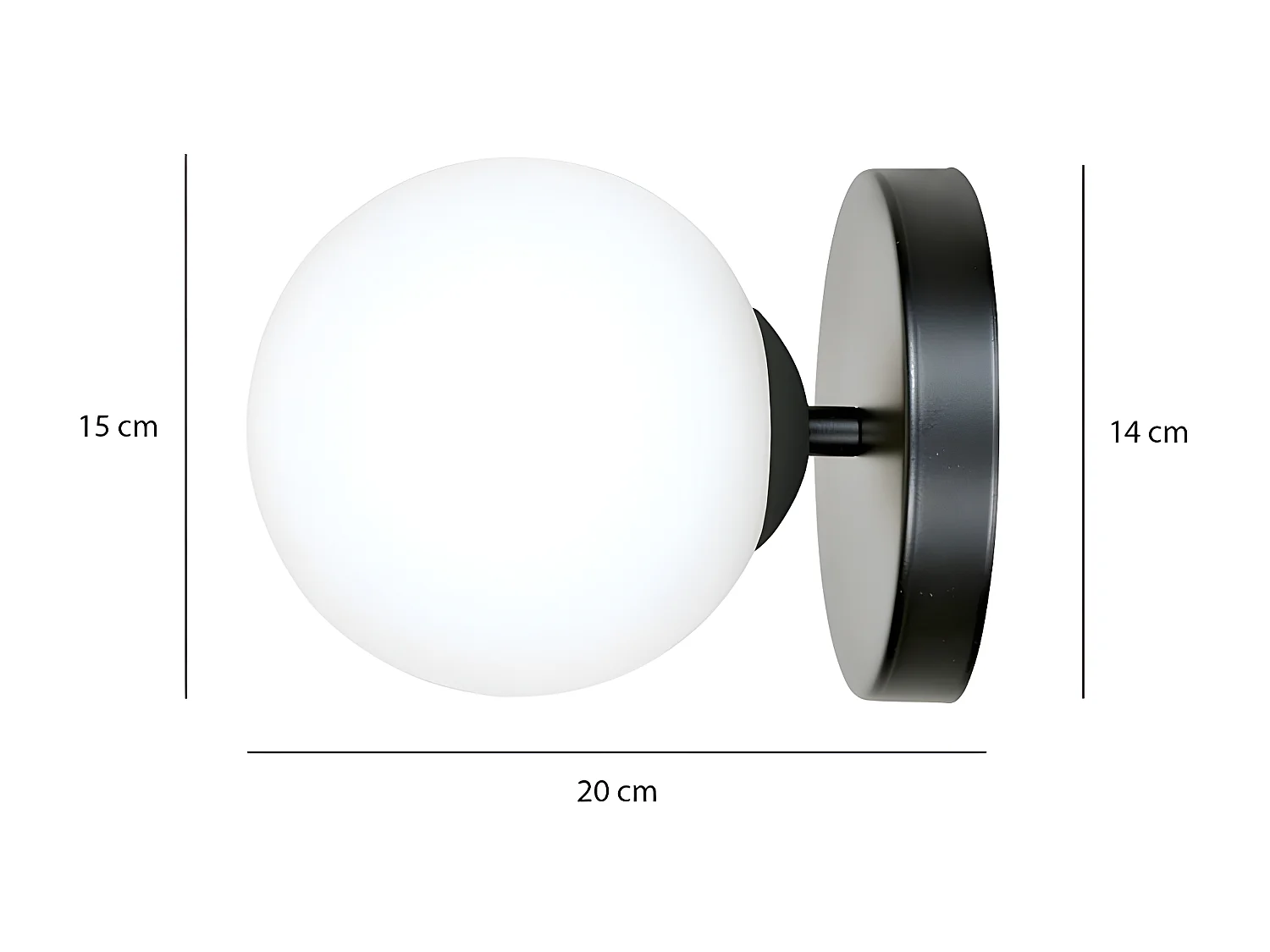 Applique Halldor, Noir, 15x15x18 cm, EPIKASA