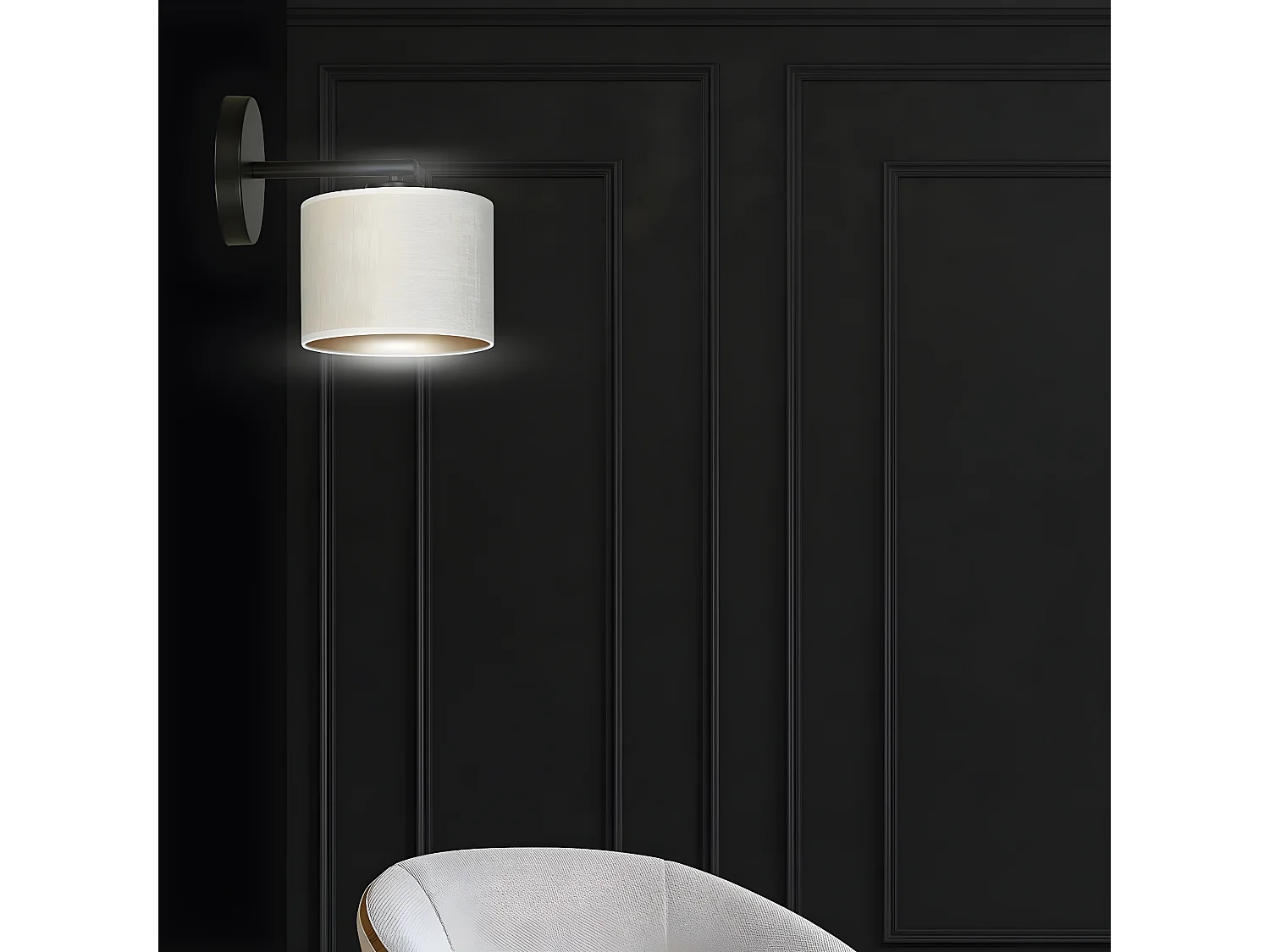 Wandlamp Hilde, Wit, 27x24x20 cm, Seven Design