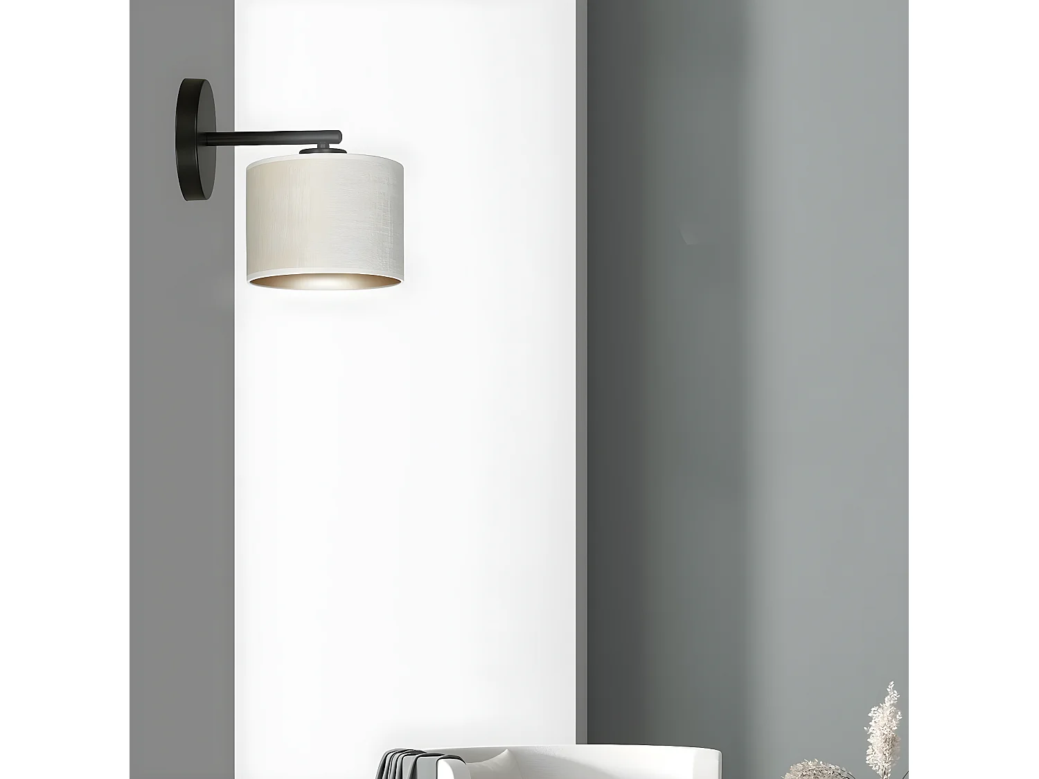 Wandlamp Hilde, Wit, 27x24x20 cm, Seven Design