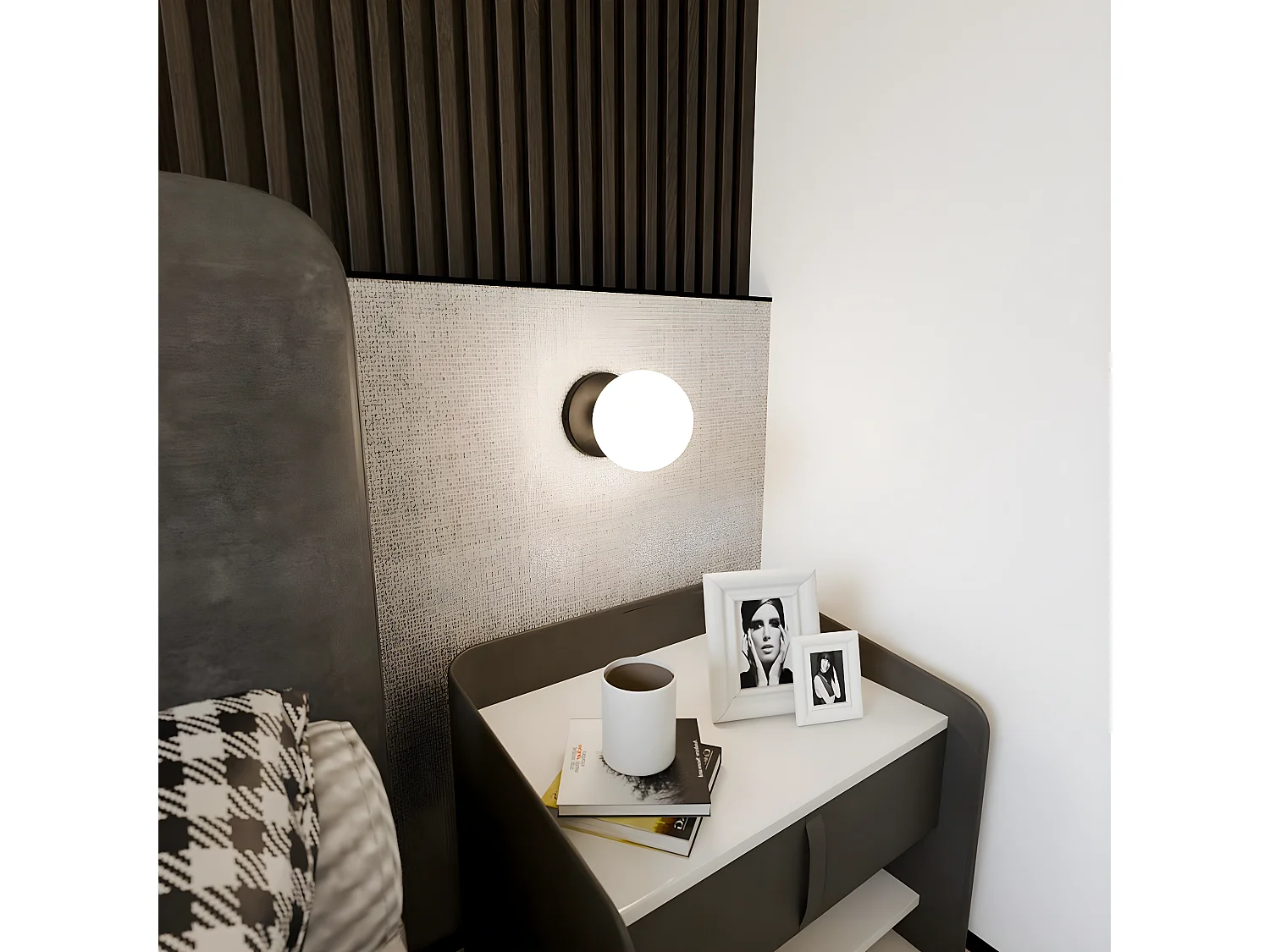 Applique Bior, Noir, 15x15x18 cm, EPIKASA