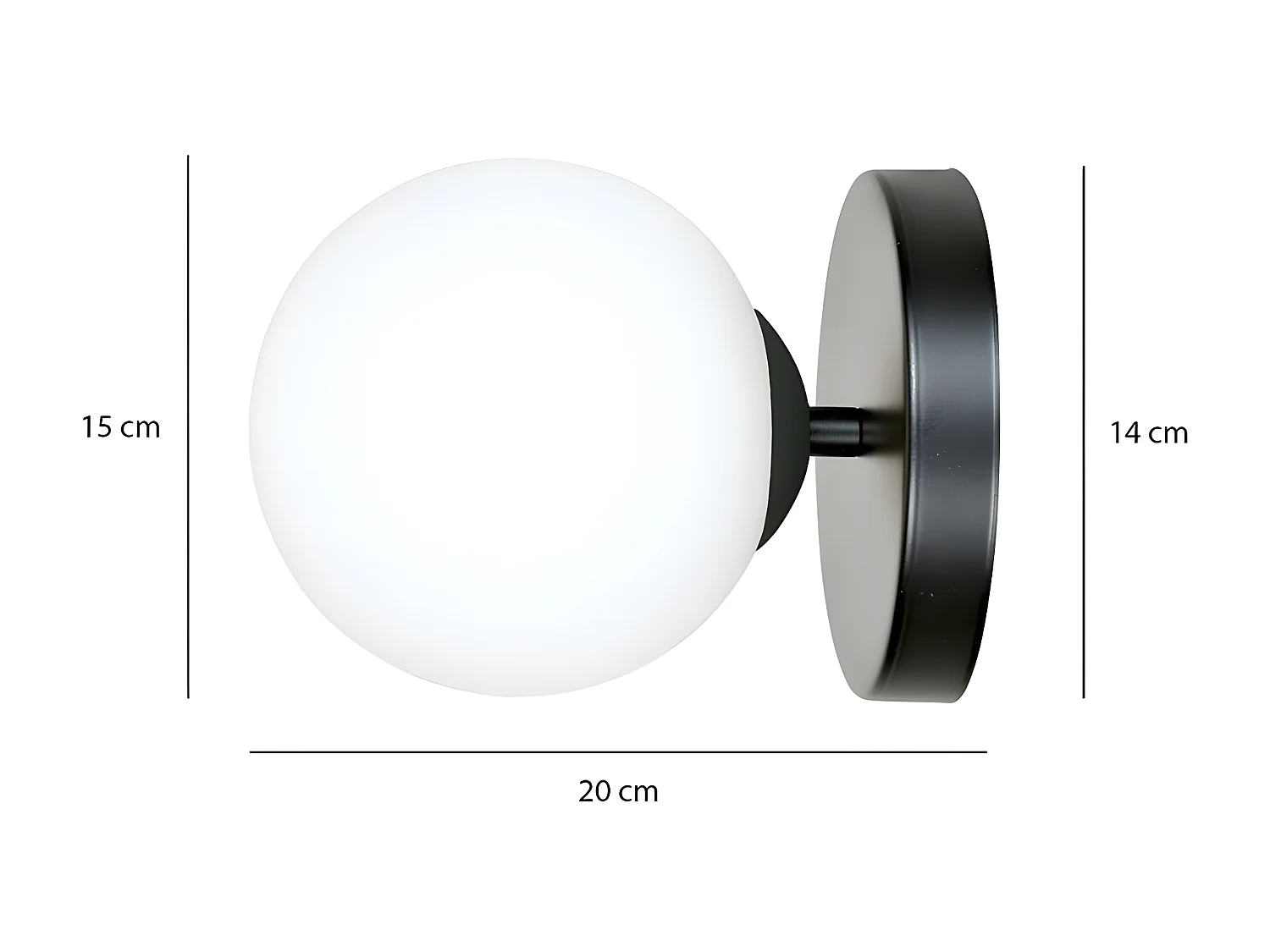 Applique Bior, Noir, 15x15x18 cm, EPIKASA