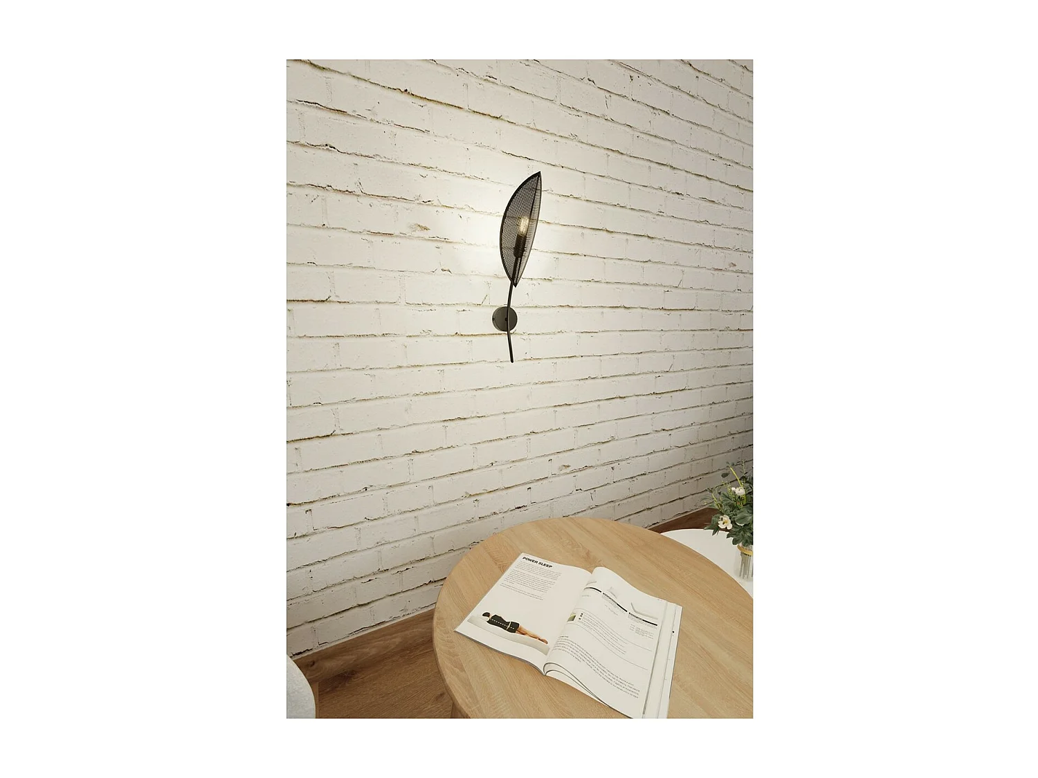 Applique Lotus, Noir, 12x51x12 cm, Seven Design