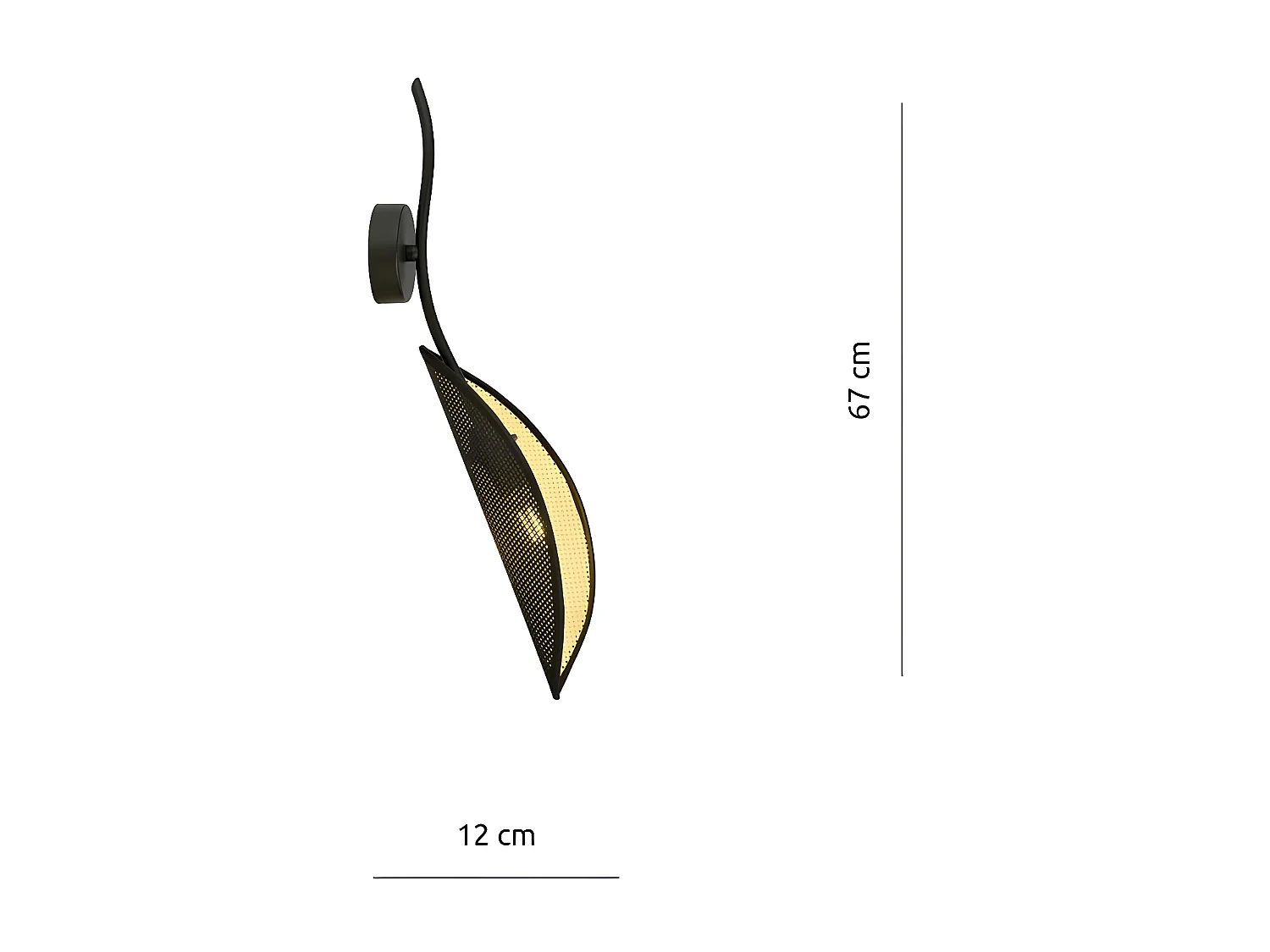 Applique Lotus, Noir, 12x51x12 cm, Seven Design