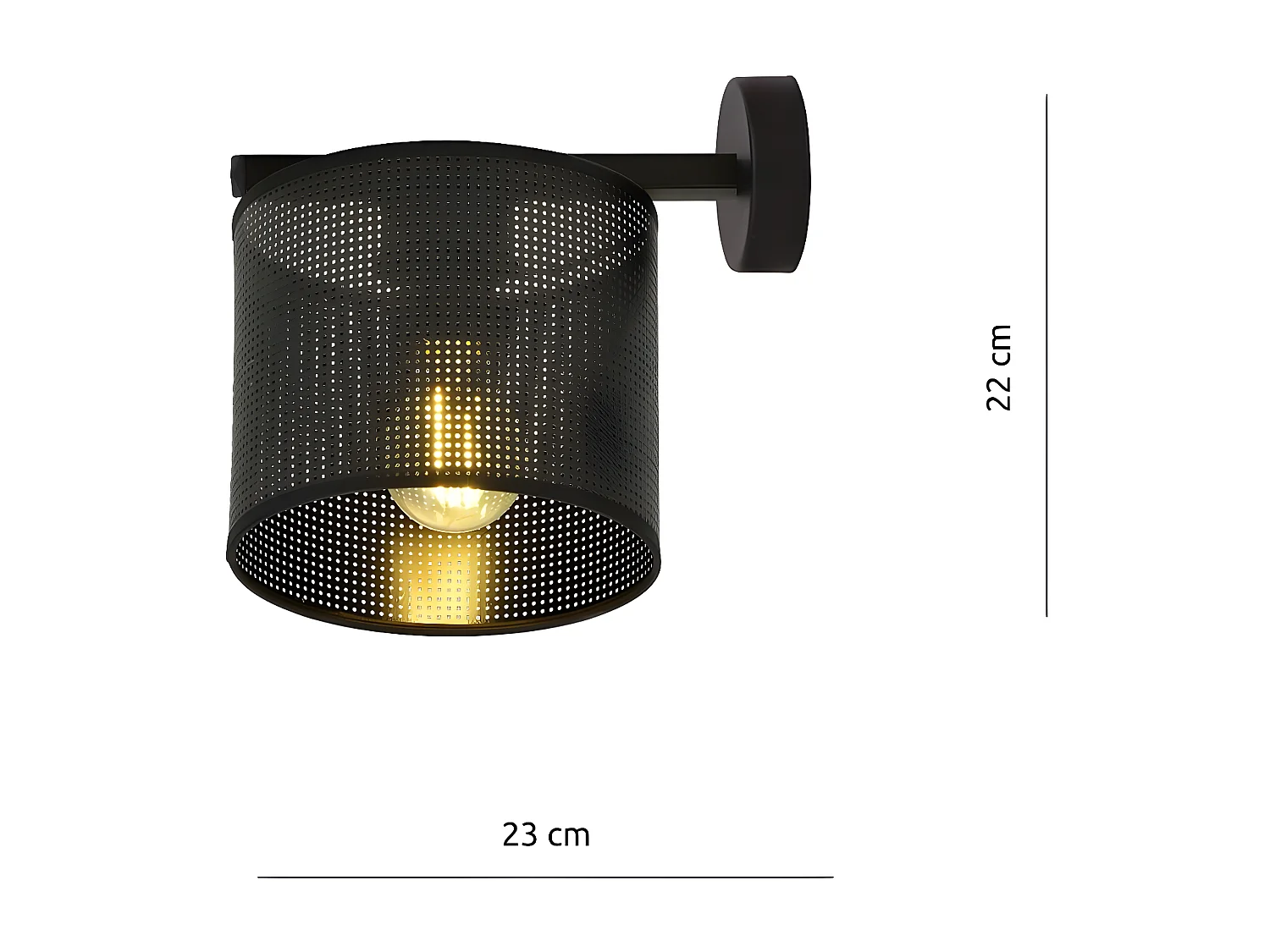 Applique Jordan, Noir, 23x22x23 cm, Seven Design