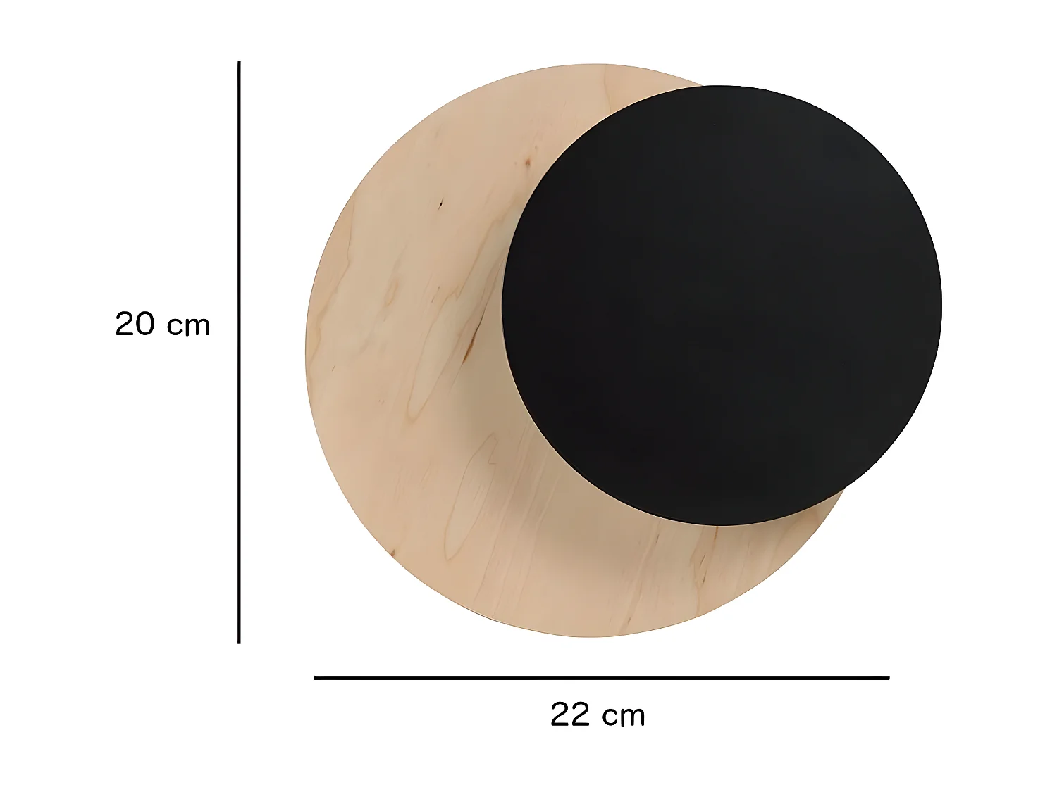 Lampada a Parete Circle 3, Nero, 22x20x13 cm, Seven Design