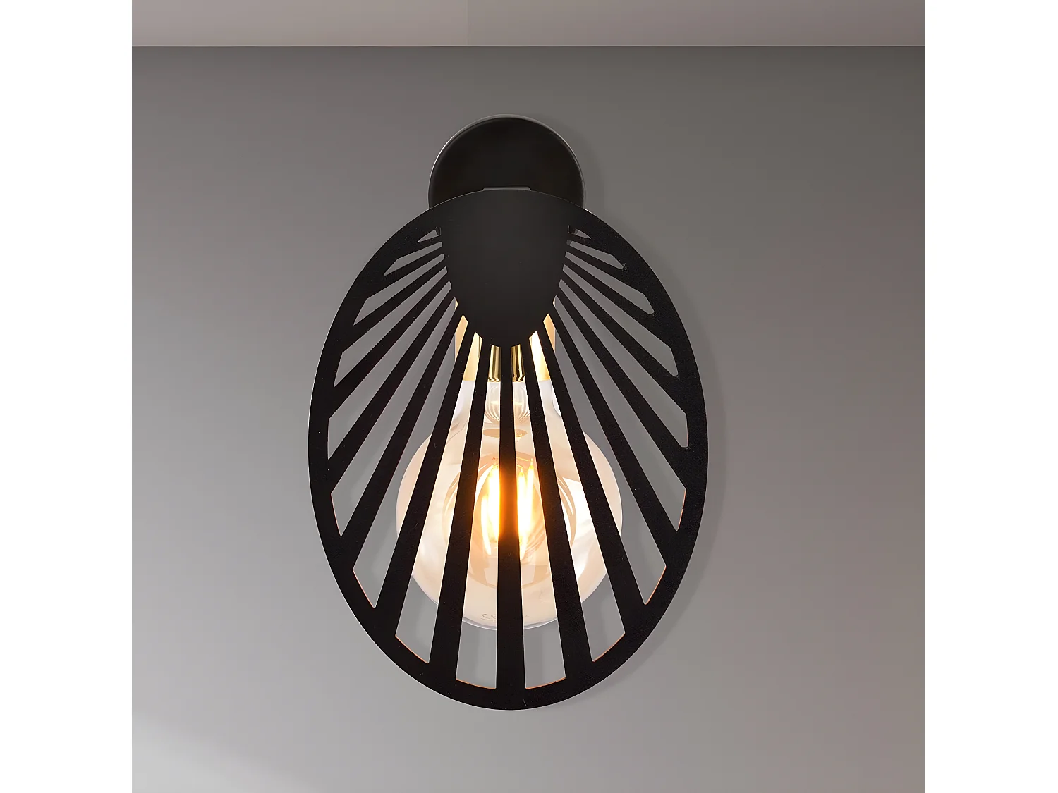 Candeeiro de Parede Talia, Preto, 16x23,5x11 cm, Seven Design