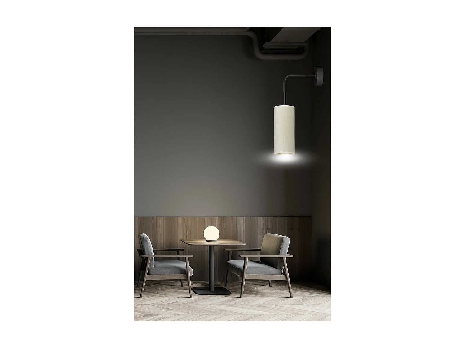 Applique Bente, Blanc, 10x40x18 cm, EPIKASA