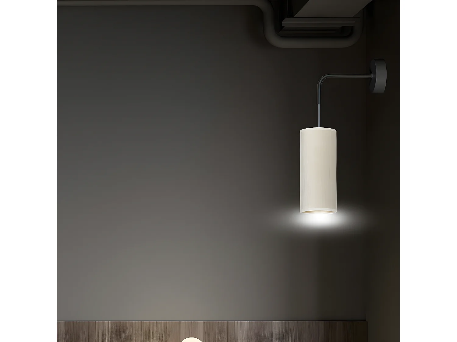 Applique Bente, Blanc, 10x40x18 cm, EPIKASA