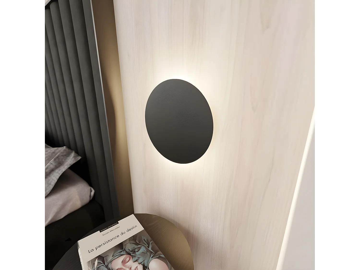 Applique Form, Noir, 30x30x1 cm, Seven Design