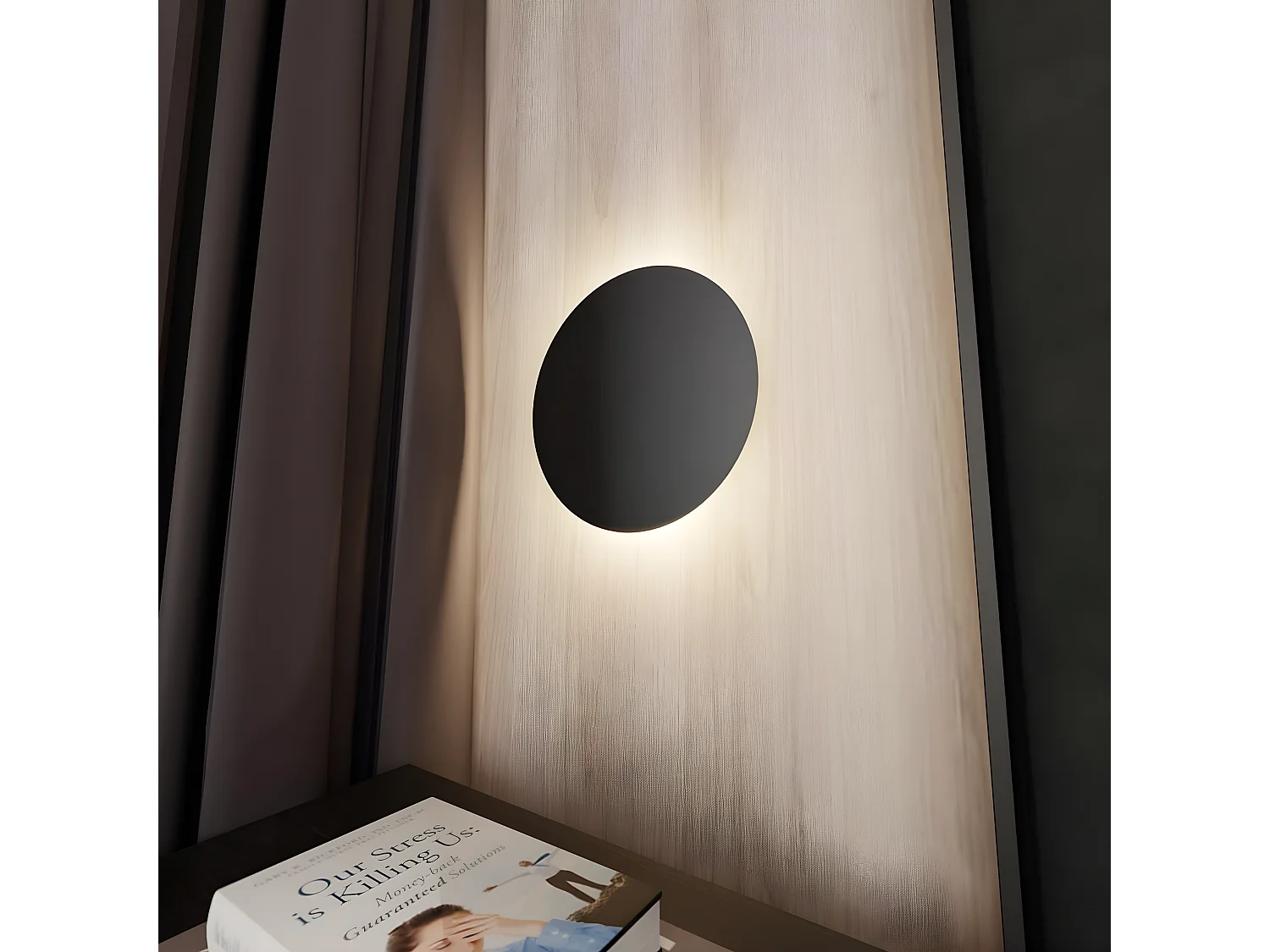 Applique Form, Noir, 30x30x1 cm, Seven Design