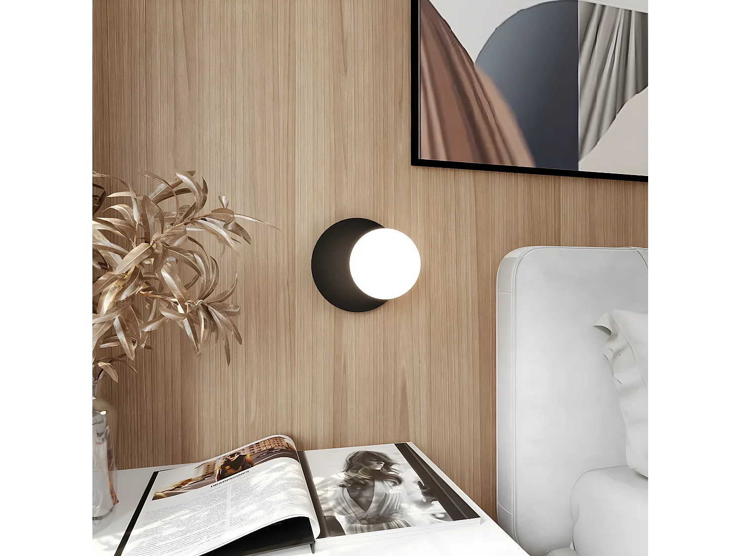 Applique Oslo 5, Noir, 20x20x15 cm, Seven Design