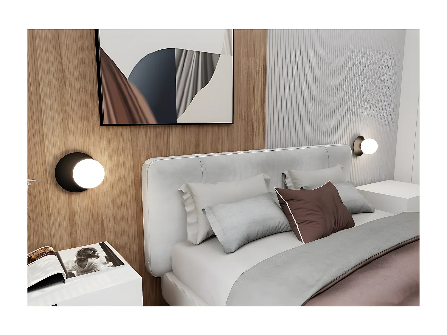 Applique Oslo 5, Noir, 20x20x15 cm, Seven Design