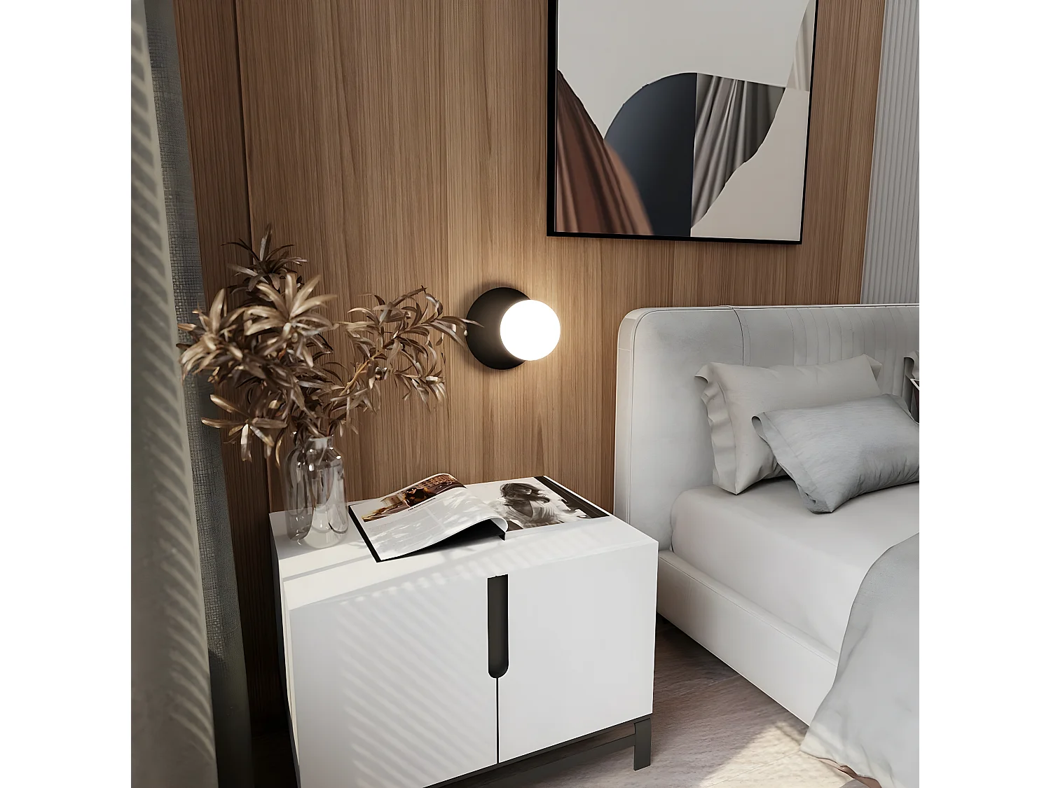 Applique Oslo 5, Noir, 20x20x15 cm, Seven Design