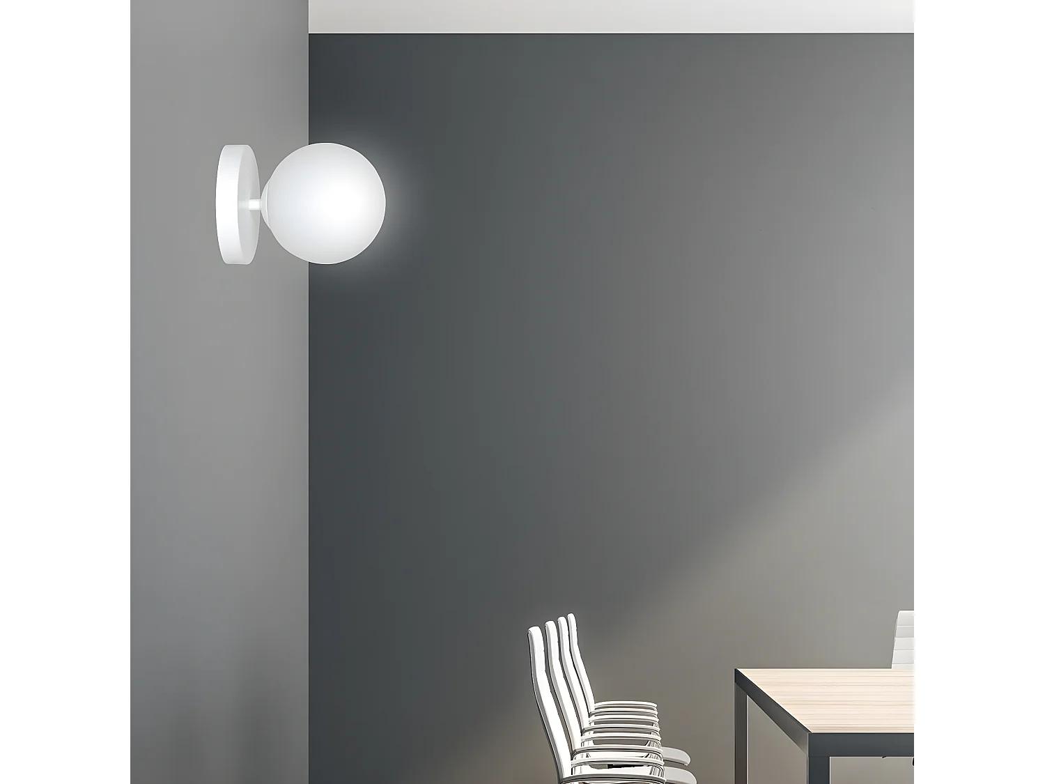 Applique Halldor, Blanc, 15x15x18 cm, EPIKASA