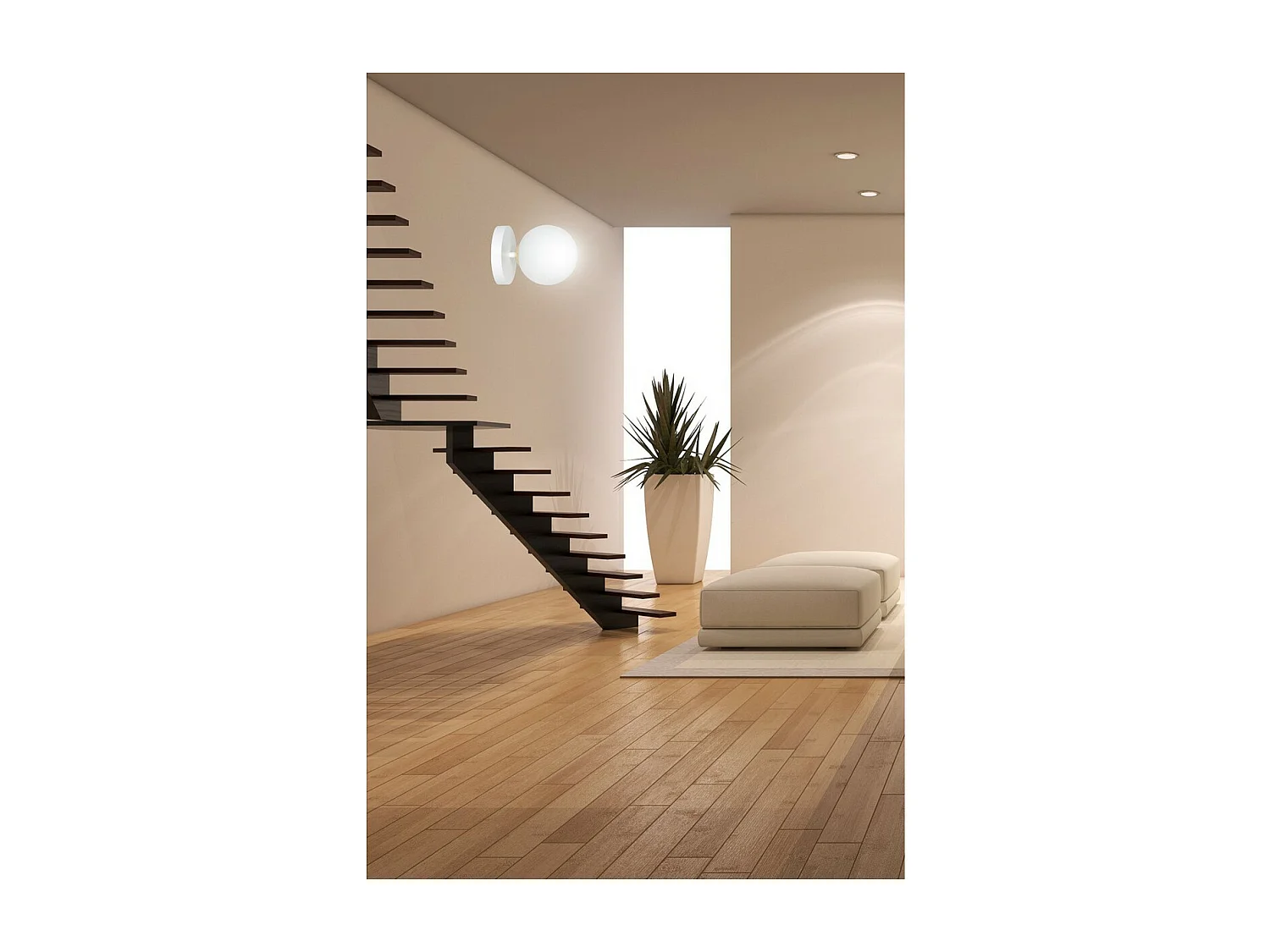 Applique Floki, Blanc, 15x15x18 cm, EPIKASA