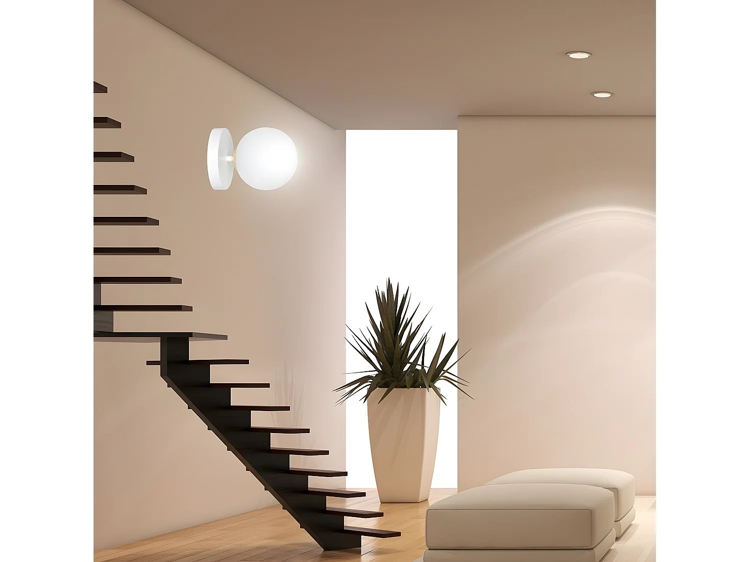 Applique Floki, Blanc, 15x15x18 cm, EPIKASA