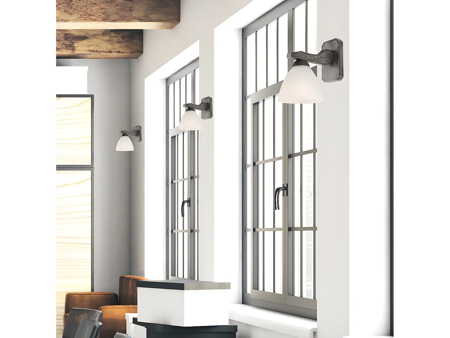 Wandlamp Adriano, Grijs, 21x21x21 cm, EPIKASA