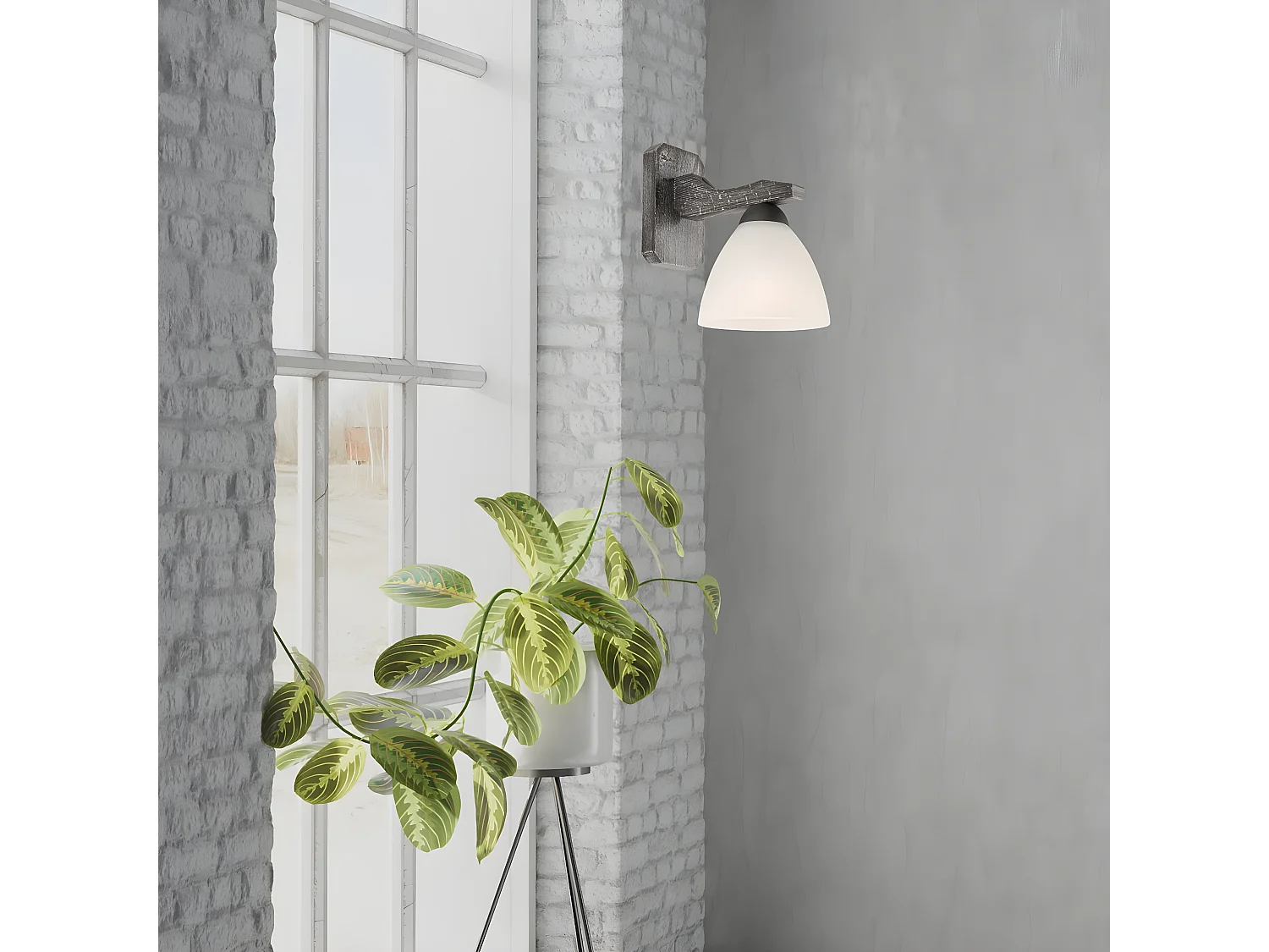 Wandlamp Adriano, Grijs, 21x21x21 cm, EPIKASA