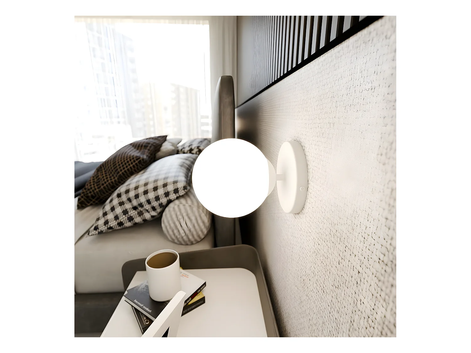 Wandlamp Bior, Wit, 15x15x18 cm, EPIKASA