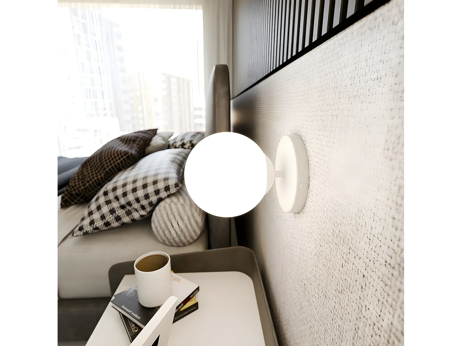 Wandlamp Bior, Wit, 15x15x18 cm, EPIKASA