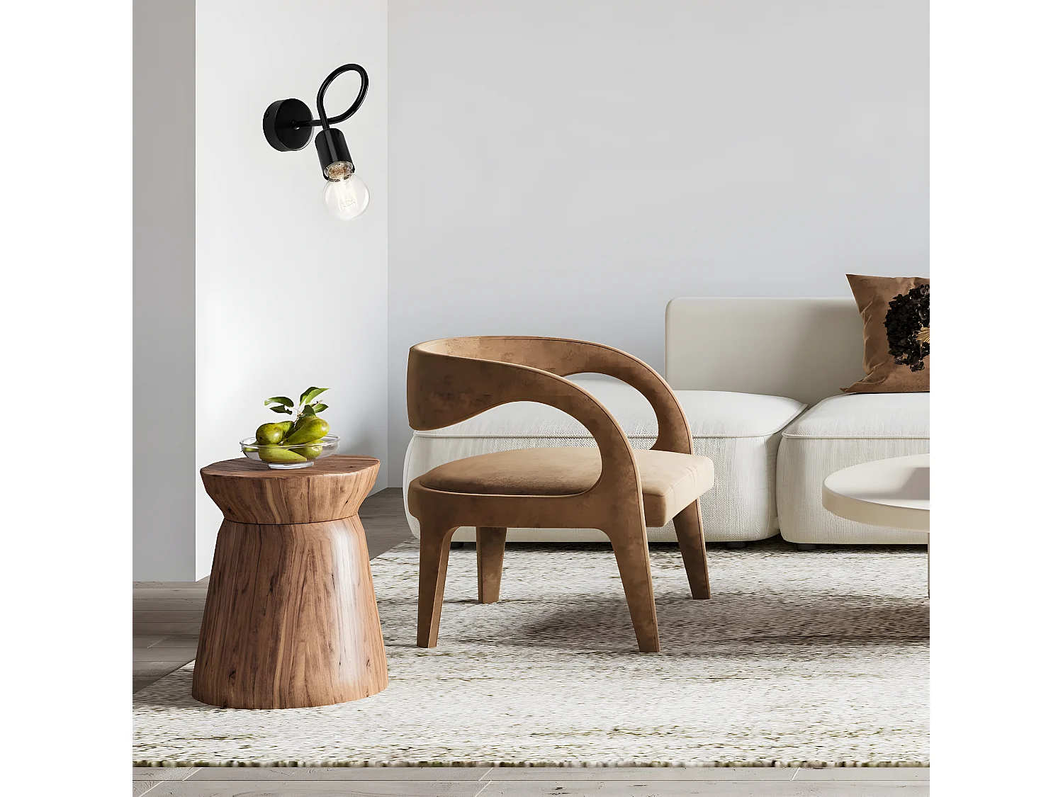 Applique Camilla, Noir, 8x8x18 cm, Seven Design