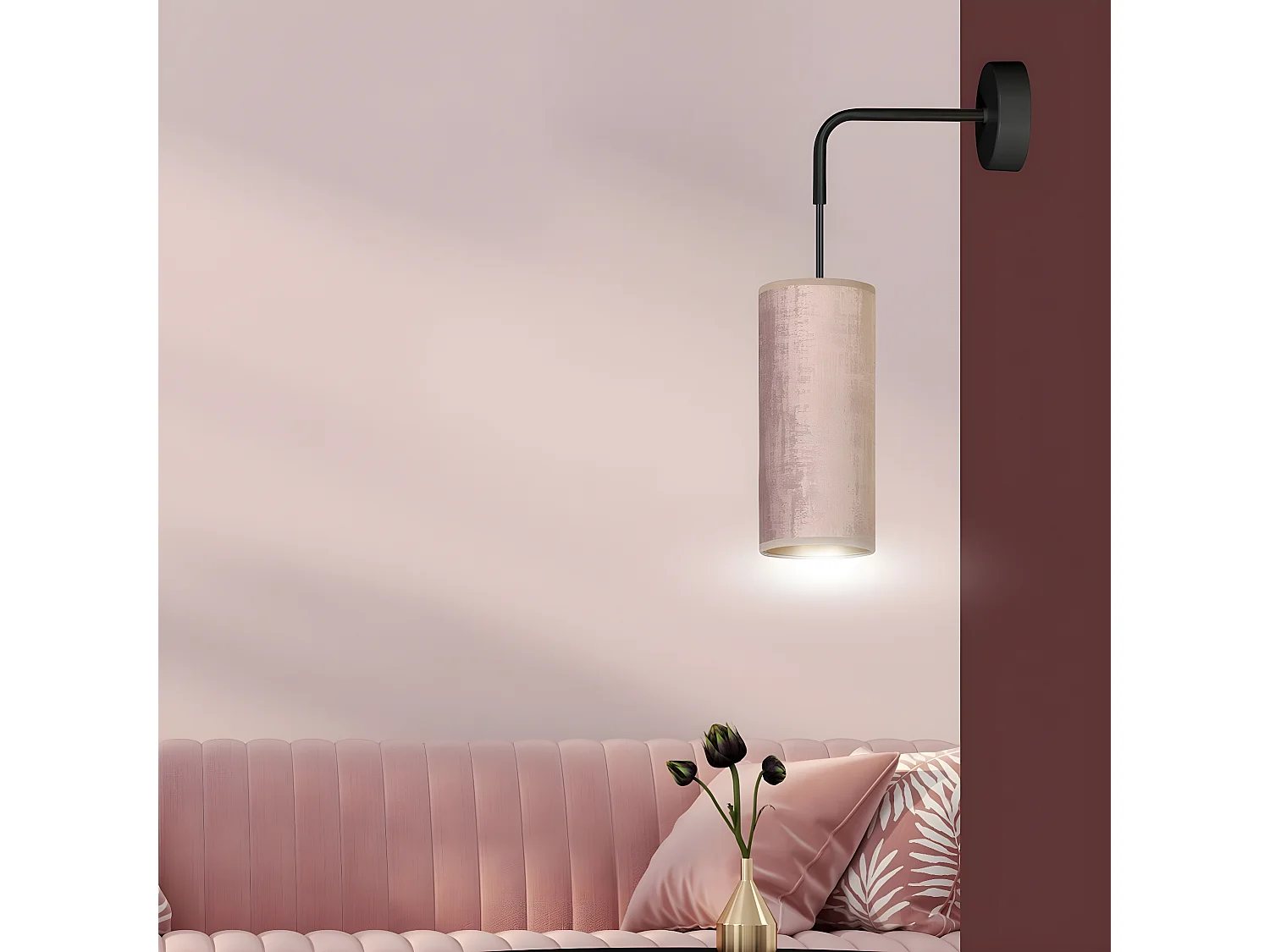 Applique Bente, Noir, 10x40x18 cm, EPIKASA