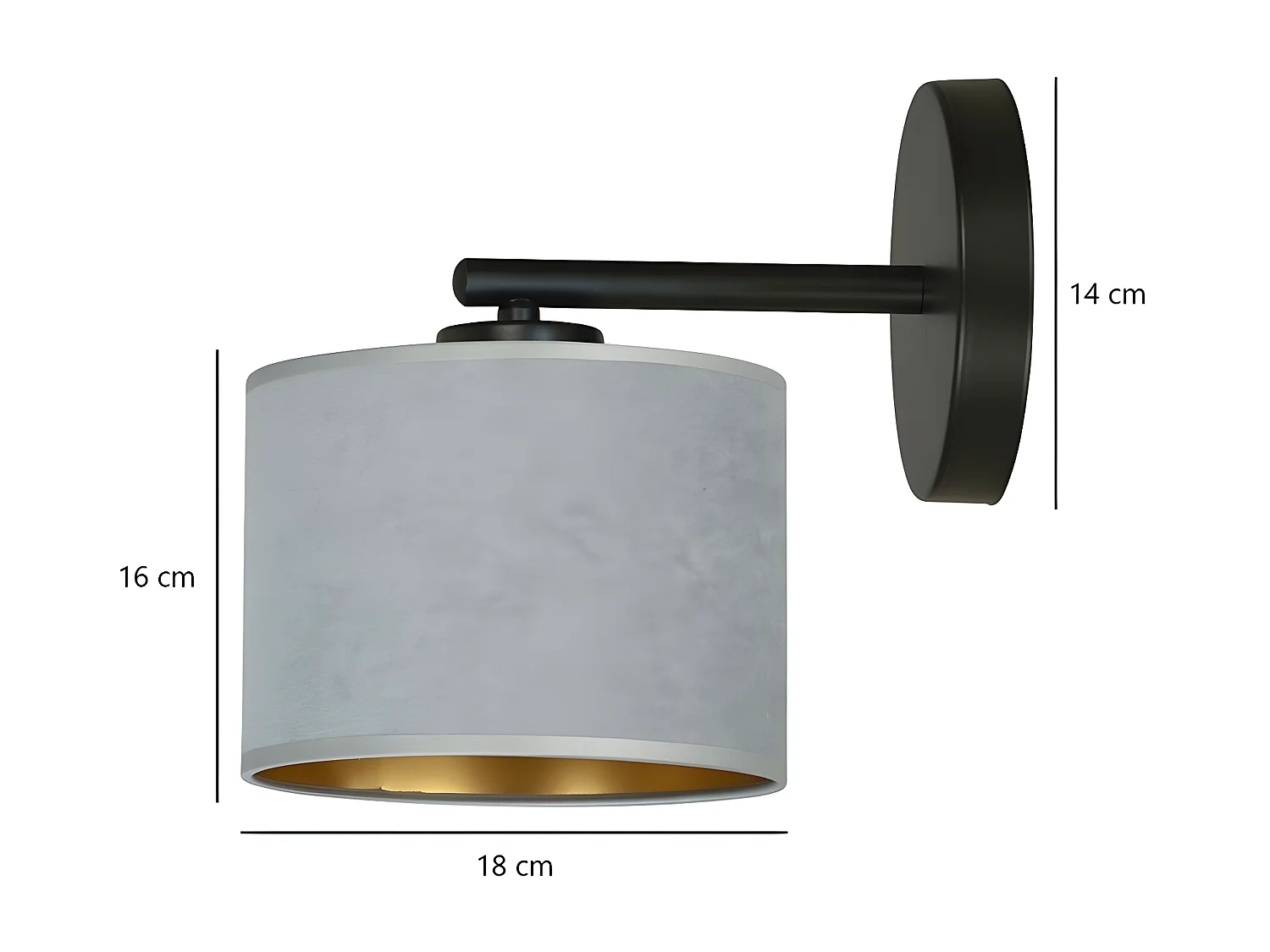 Applique Hilde, Gris, 27x24x20 cm, Seven Design