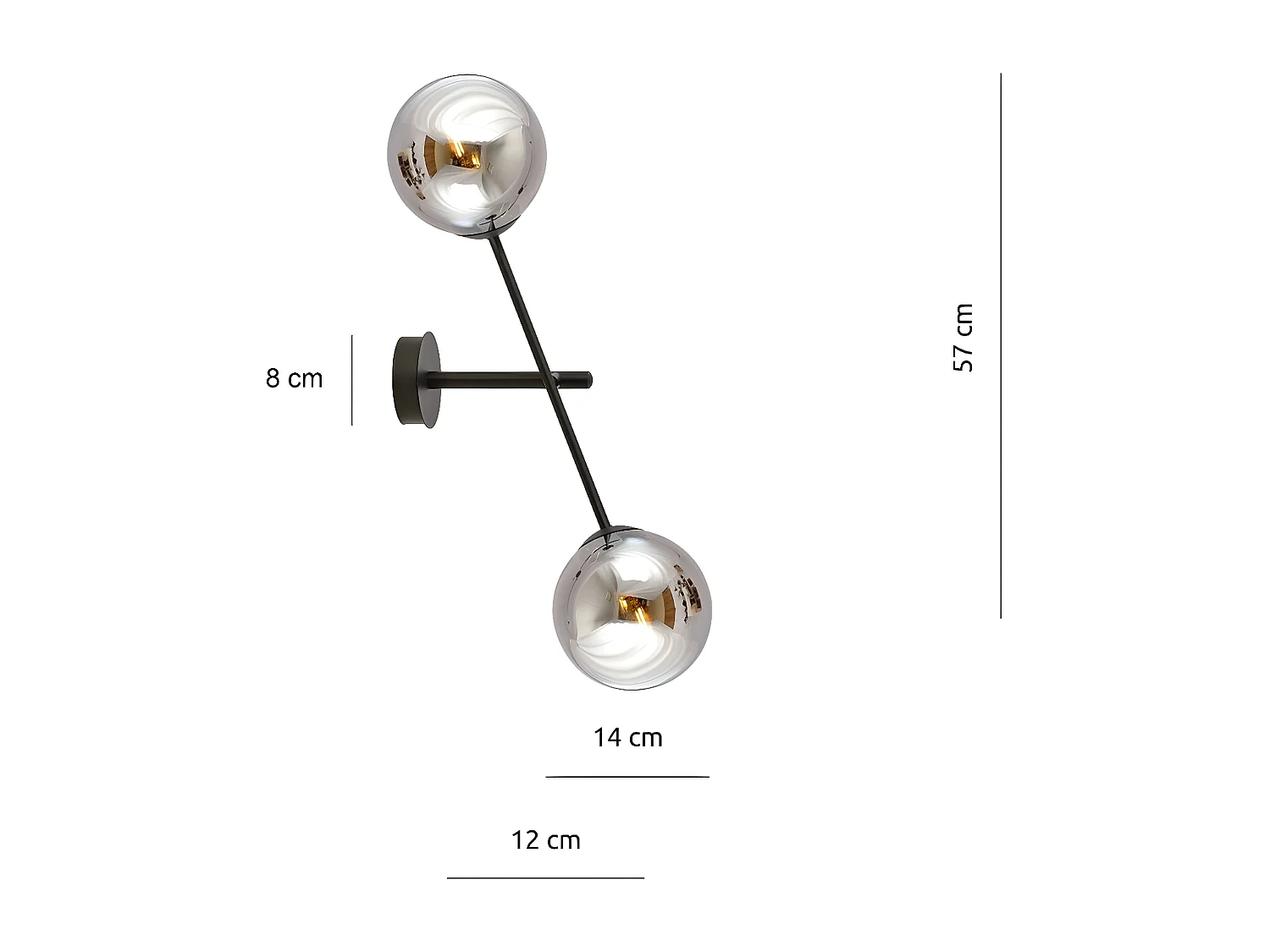 Applique Linear 3, Noir, 12x57x12 cm, Seven Design