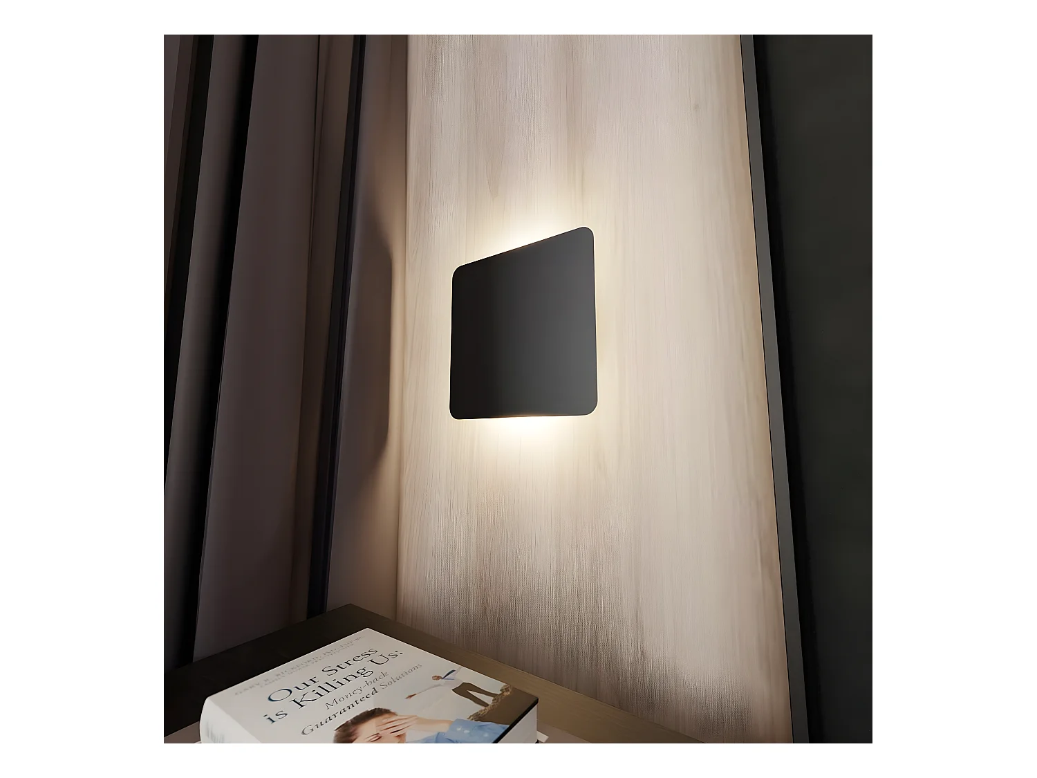 Wandlamp Form, Zwart, 26x26x1 cm, EPIKASA