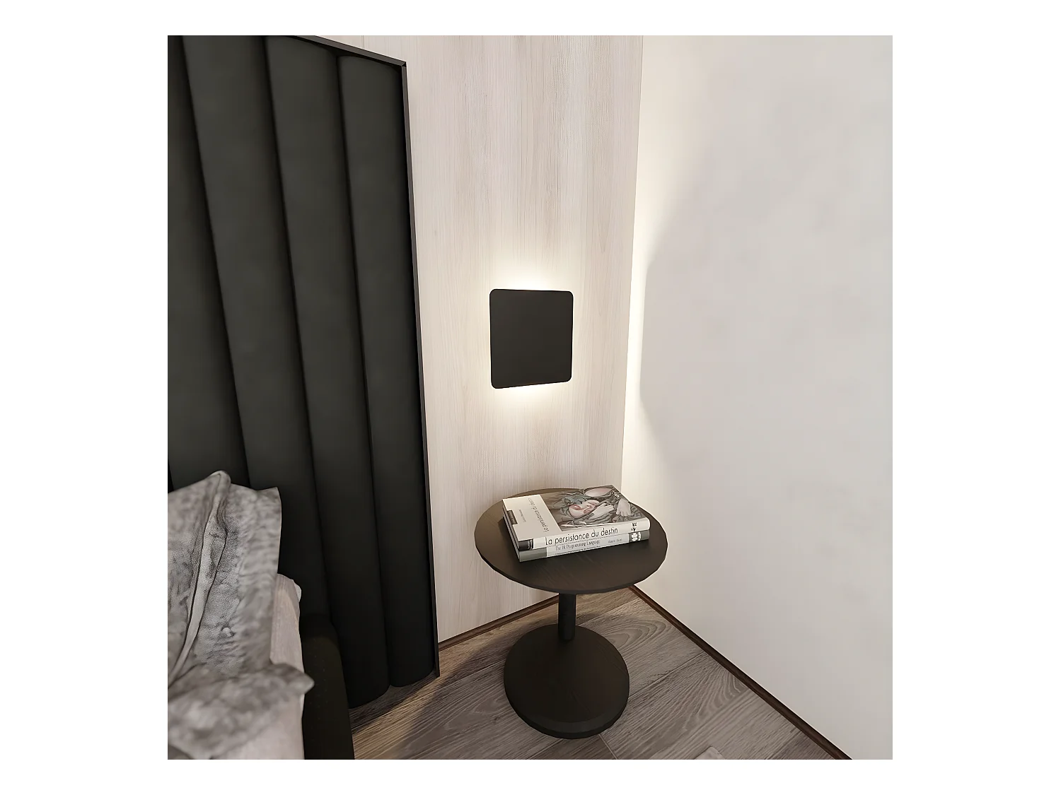 Wandlamp Form, Zwart, 26x26x1 cm, EPIKASA