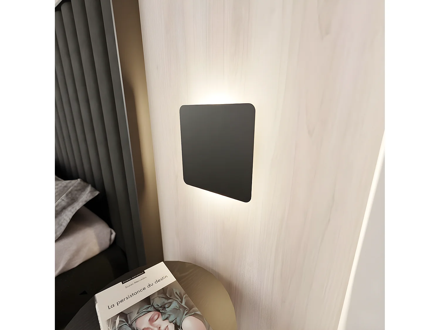 Candeeiro de Parede Form, Preto, 26x26x1 cm, Seven Design