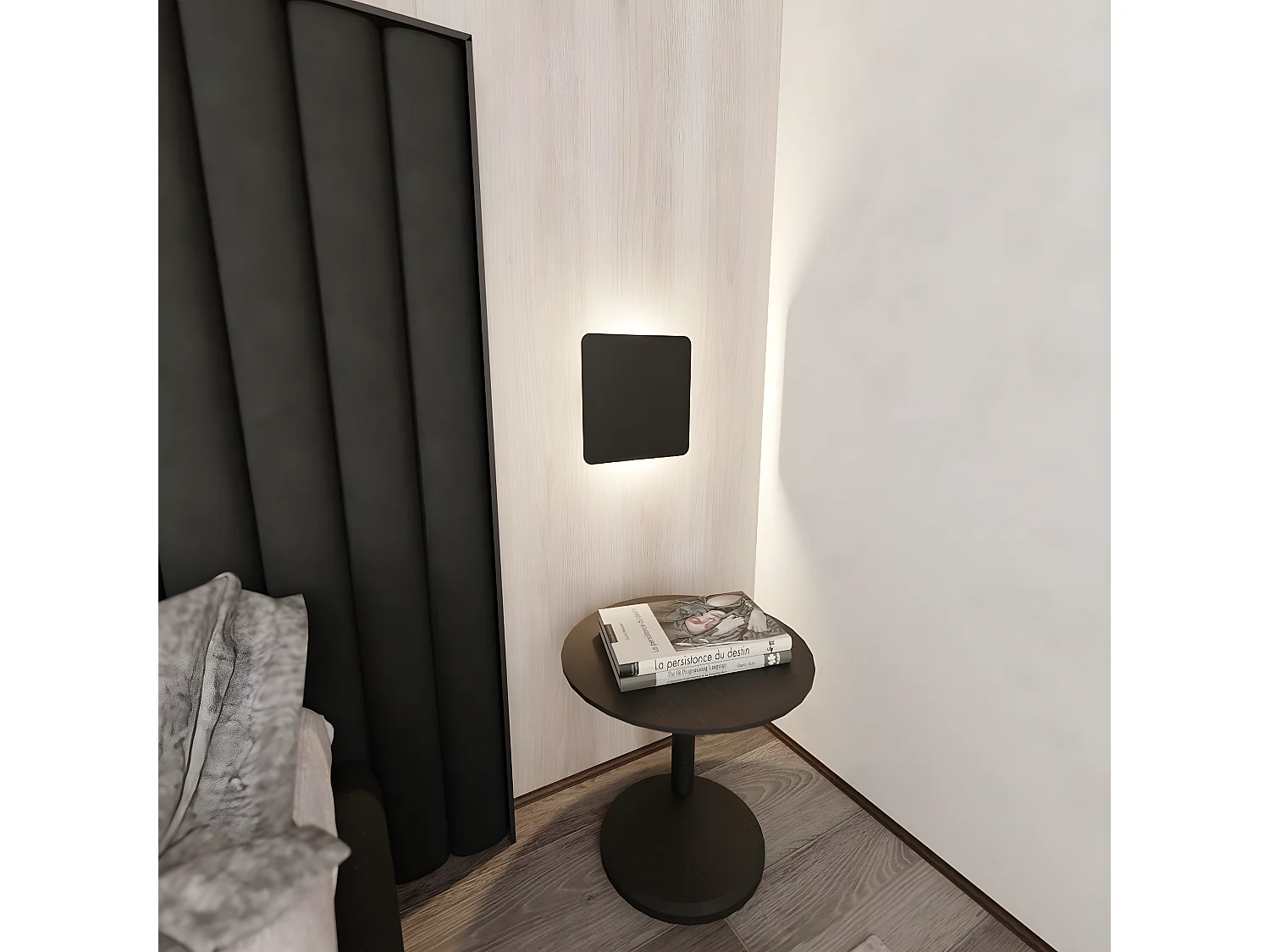 Candeeiro de Parede Form, Preto, 26x26x1 cm, Seven Design