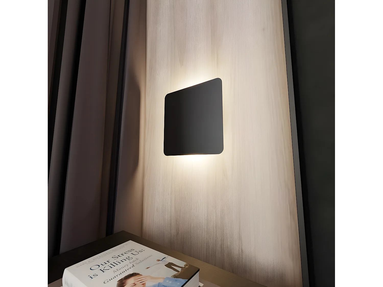 Candeeiro de Parede Form, Preto, 26x26x1 cm, Seven Design