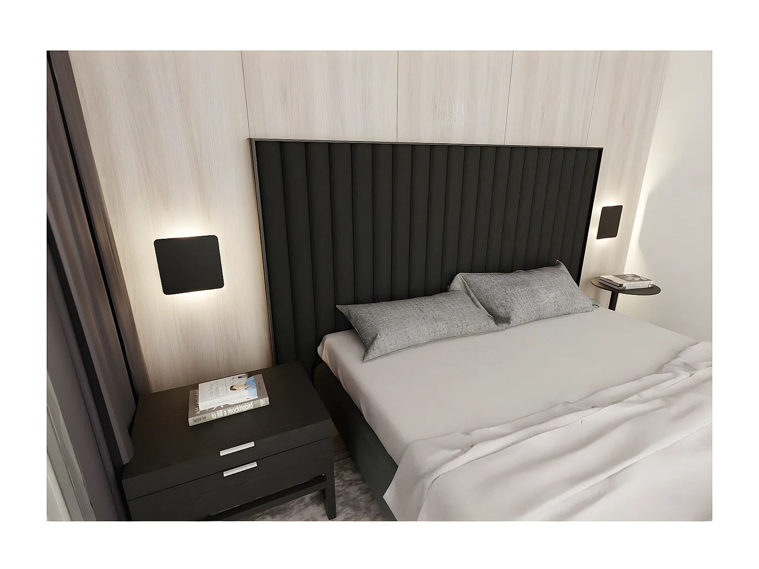 Candeeiro de Parede Form, Preto, 26x26x1 cm, Seven Design