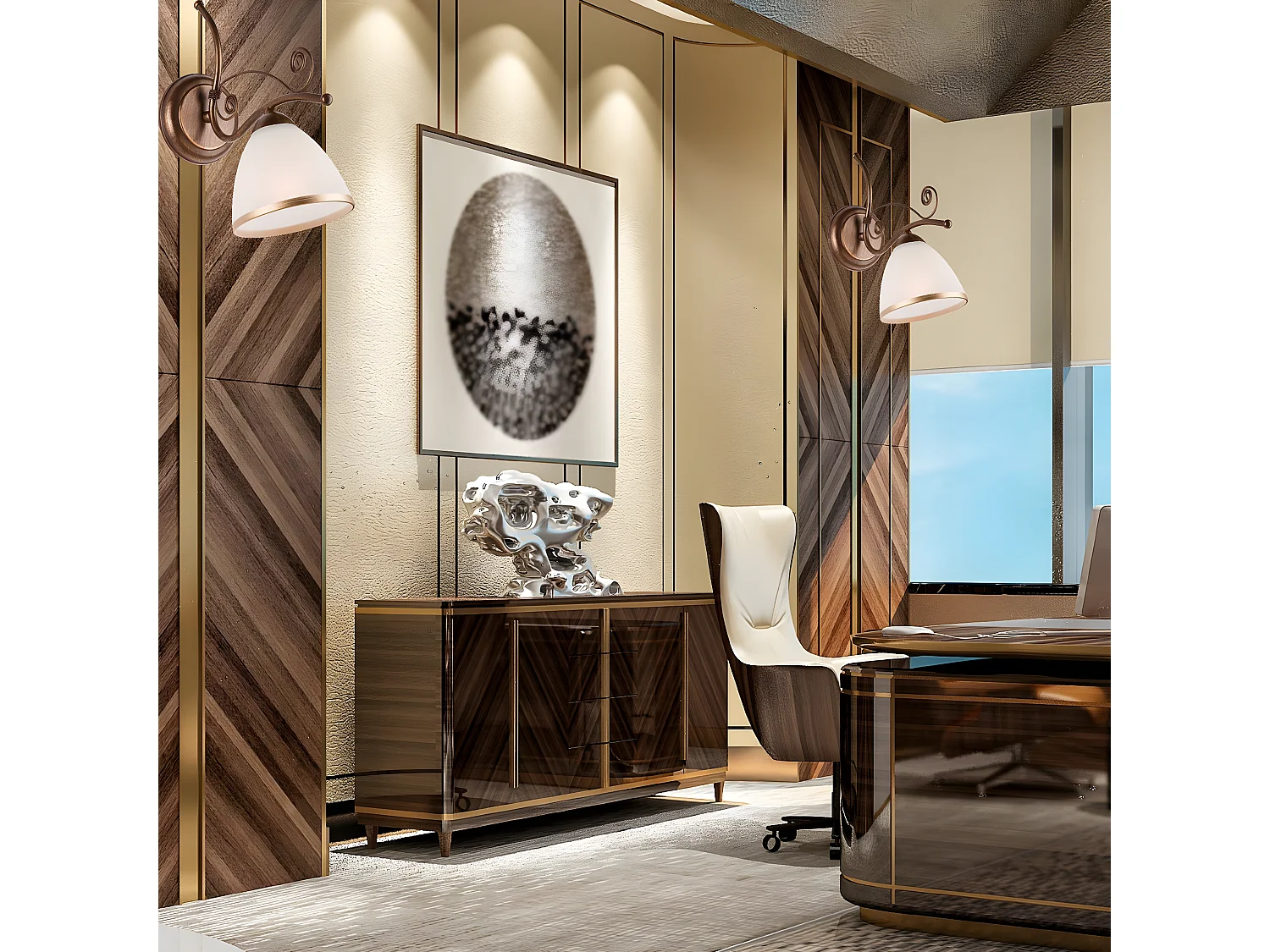 Applique Retrò, Marron, 25x25x30 cm, Seven Design