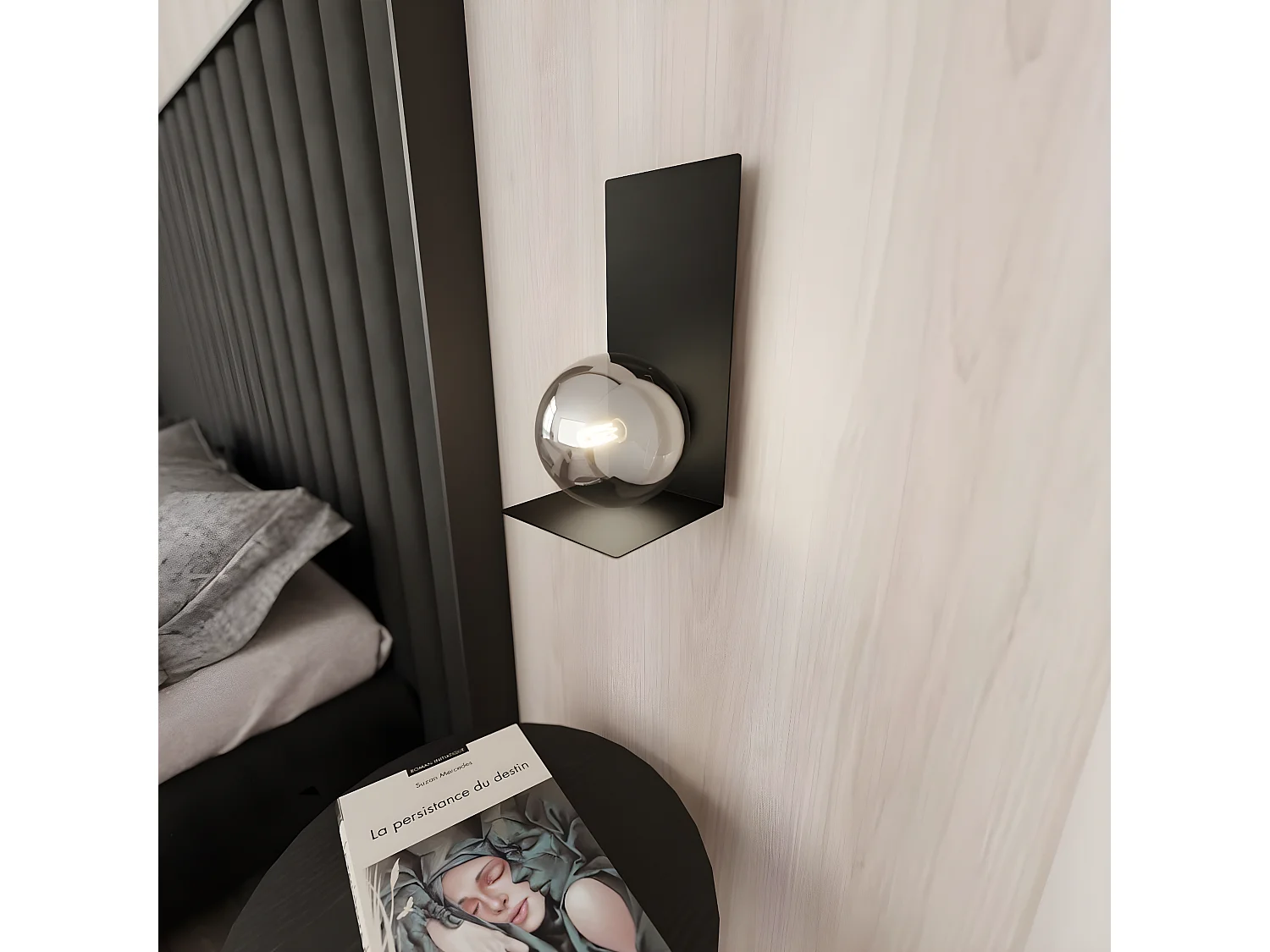 Applique Form, Noir, 14x30x15 cm, EPIKASA