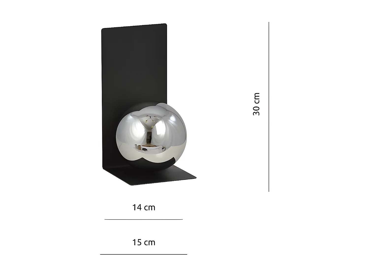 Applique Form, Noir, 14x30x15 cm, Seven Design