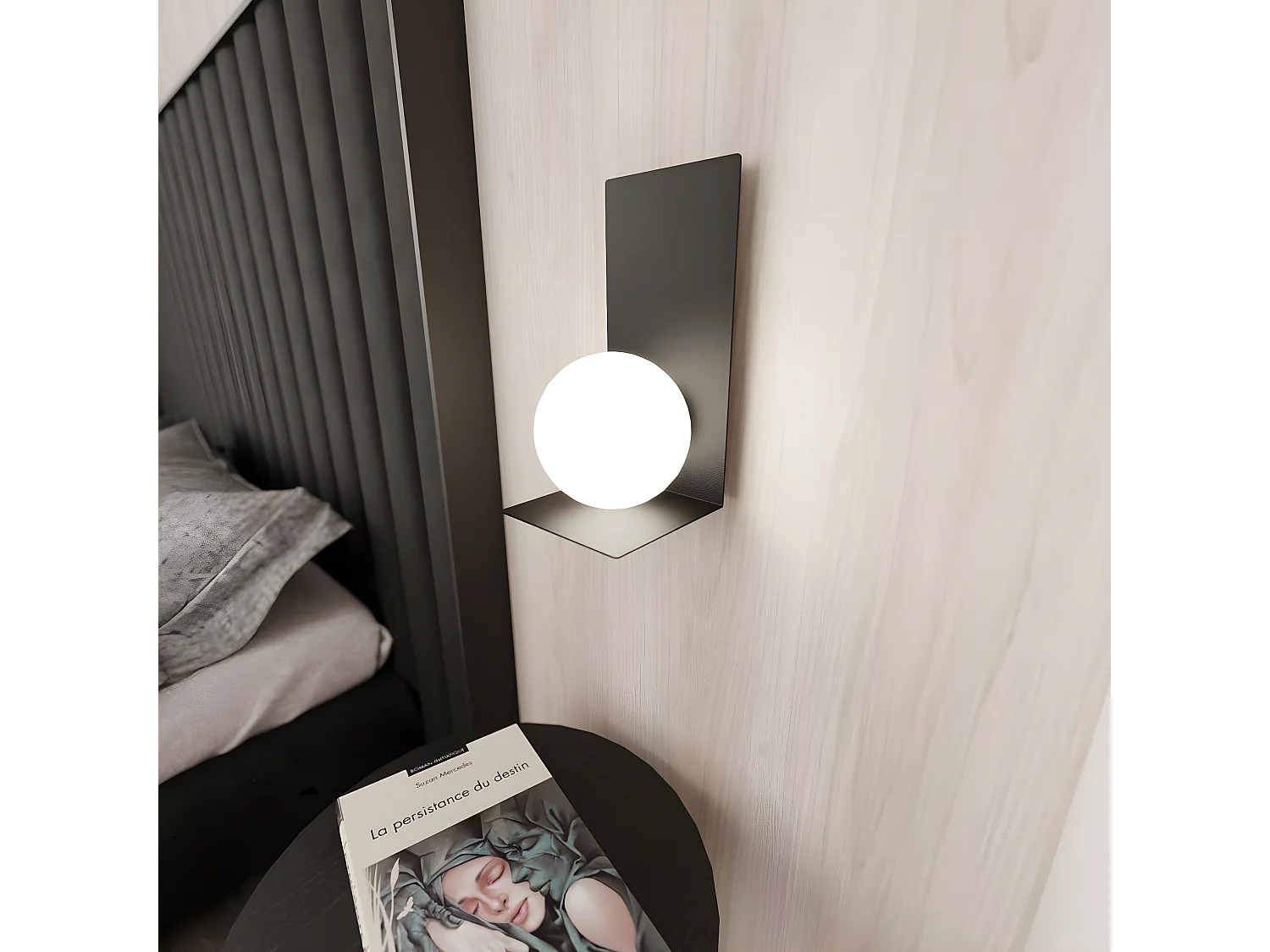 Candeeiro de Parede Form, Preto, 15x30x15 cm, Seven Design