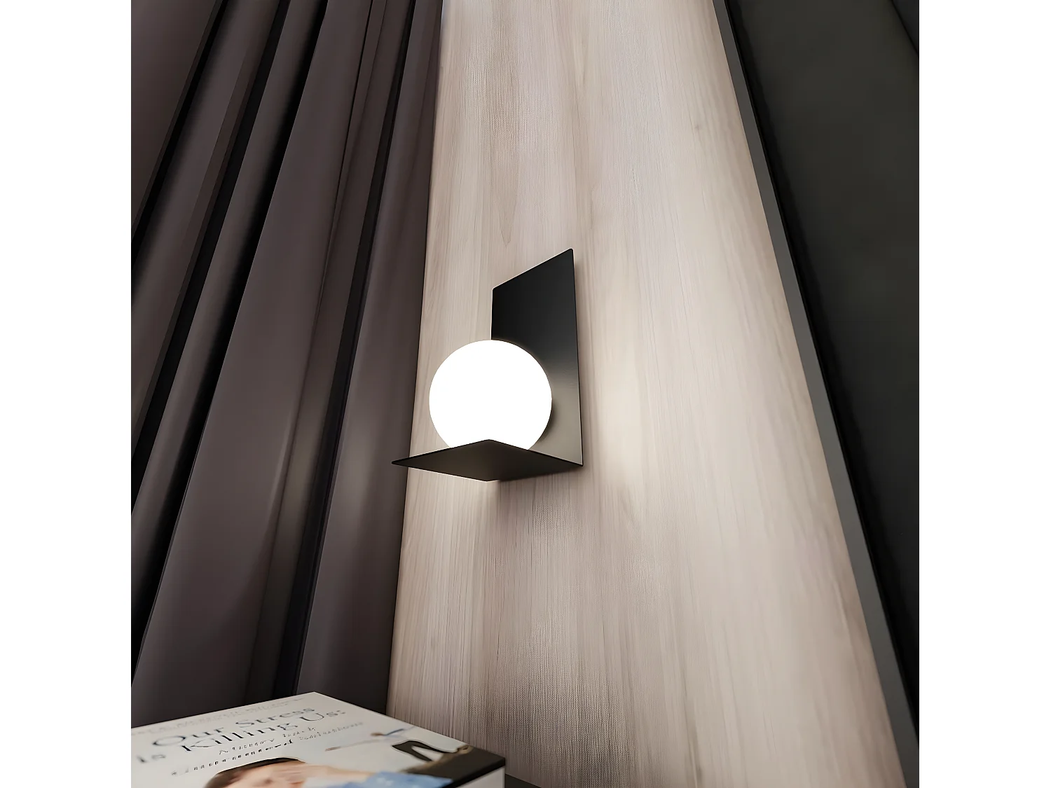 Candeeiro de Parede Form, Preto, 15x30x15 cm, Seven Design