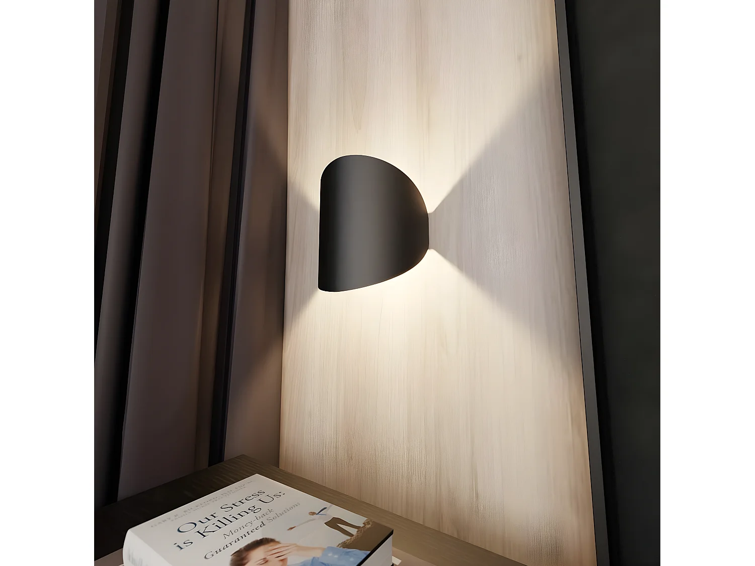 Candeeiro de Parede Form, Preto, 20,5x22,5x5 cm, Seven Design