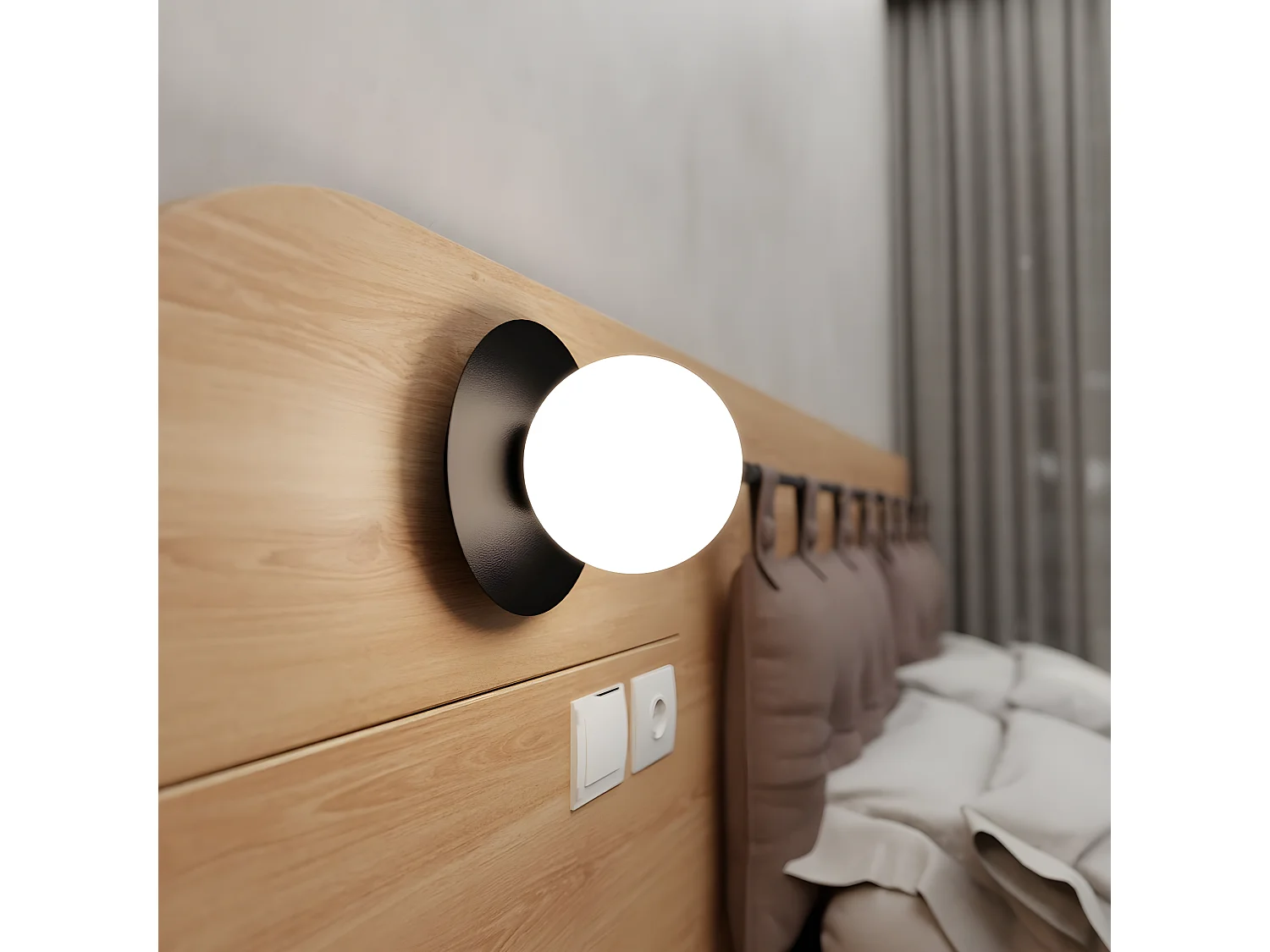 Applique Minerva, Noir, 15x15x15 cm, Seven Design