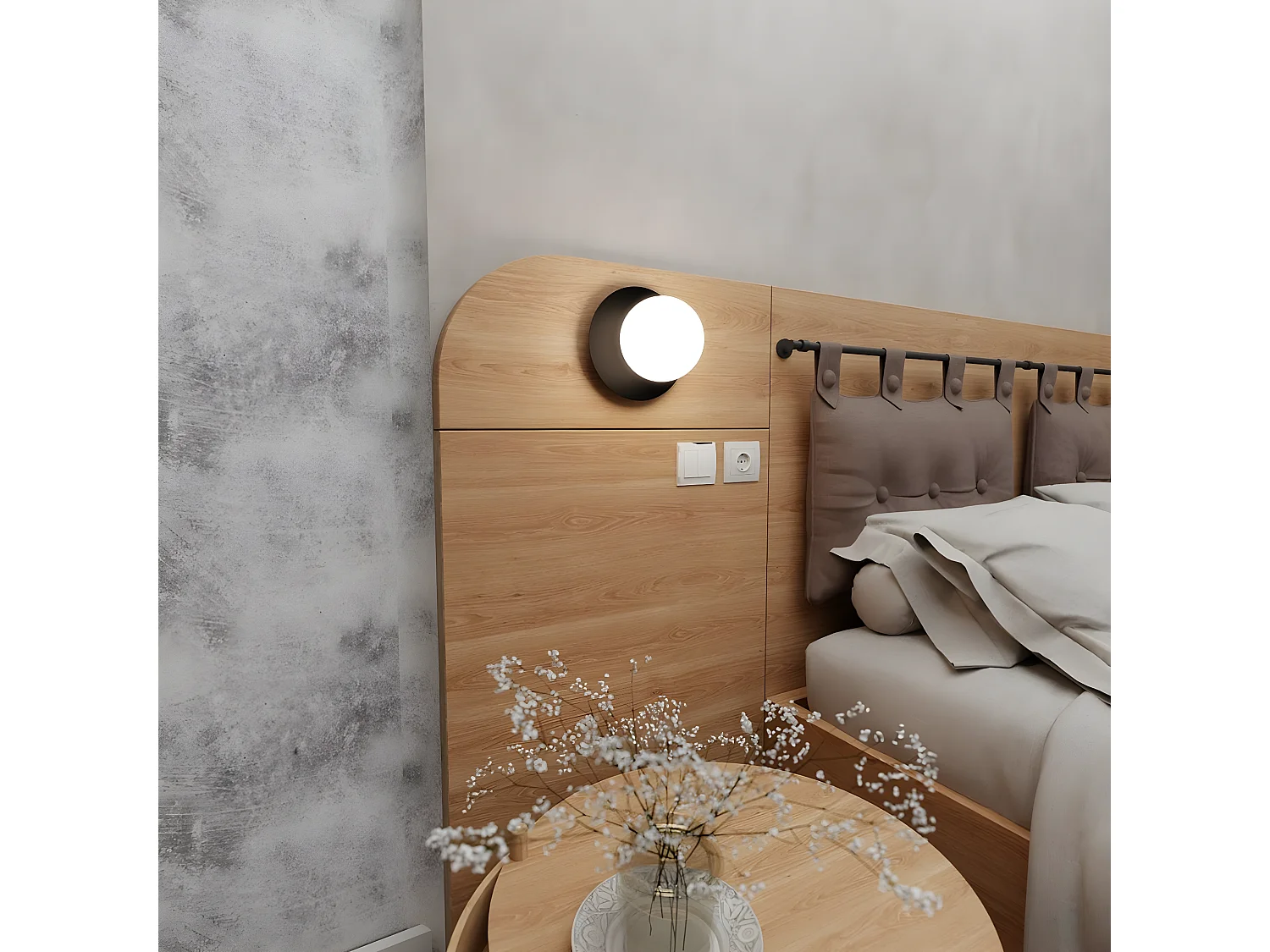 Applique Minerva, Noir, 15x15x15 cm, Seven Design