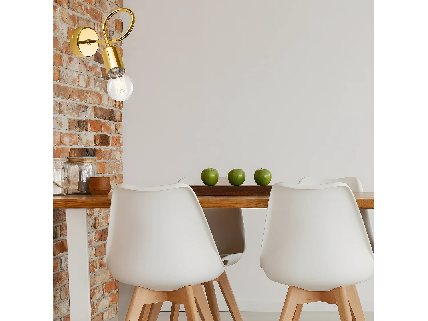 Candeeiro de Parede Camilla, Ouro, 8x8x18 cm, Seven Design