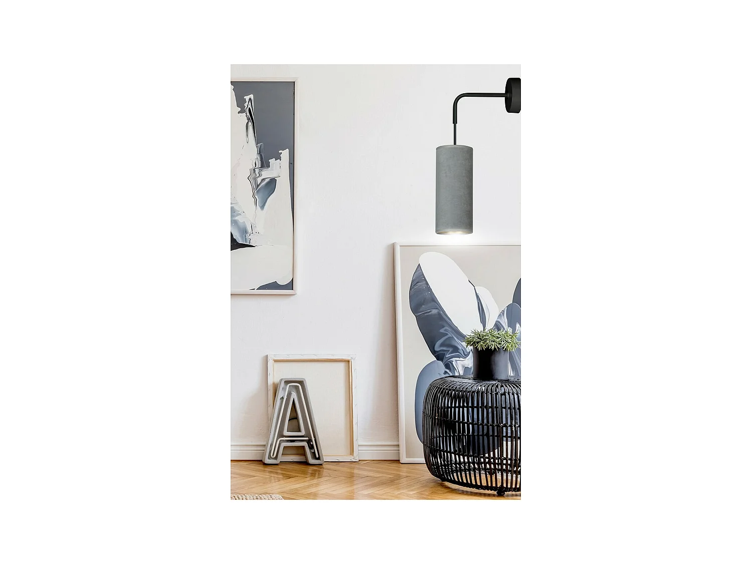 Applique Bente, Gris, 10x40x18 cm, EPIKASA
