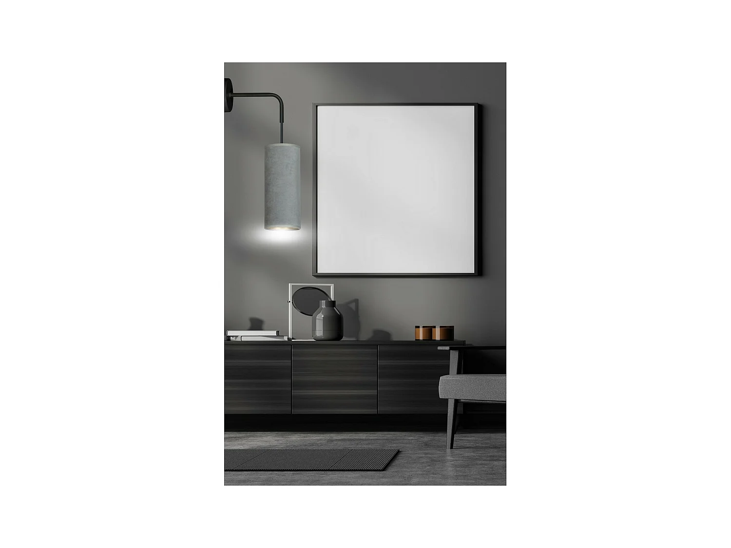 Applique Bente, Gris, 10x40x18 cm, EPIKASA