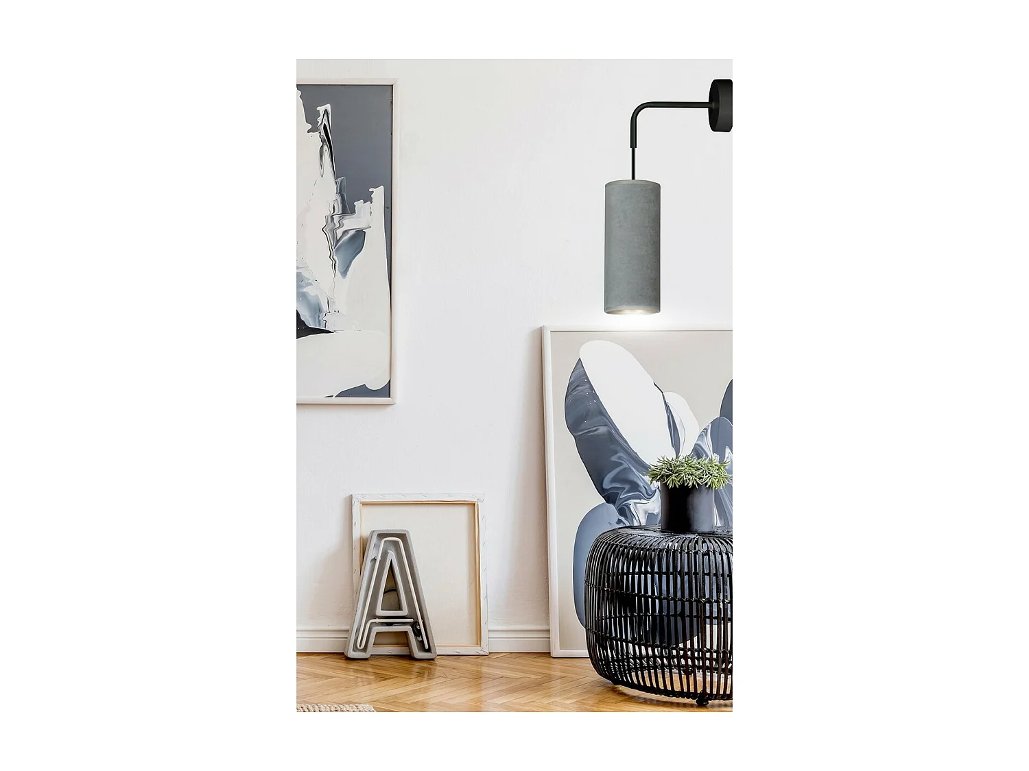 Applique Bente, Gris, 10x40x18 cm, EPIKASA