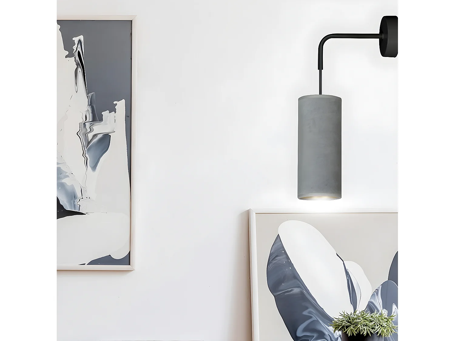 Applique Bente, Gris, 10x40x18 cm, EPIKASA